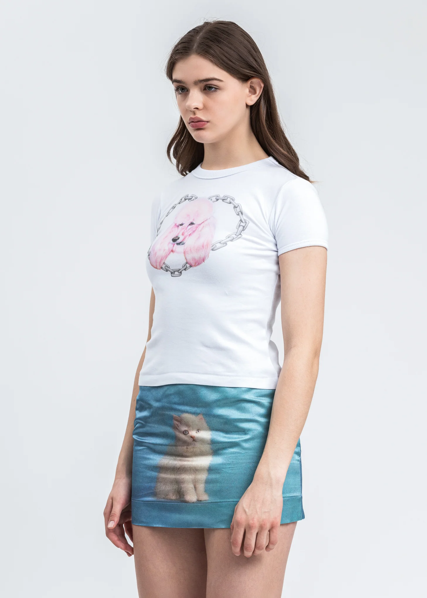 White Digital Poodle T-Shirt - Image 2