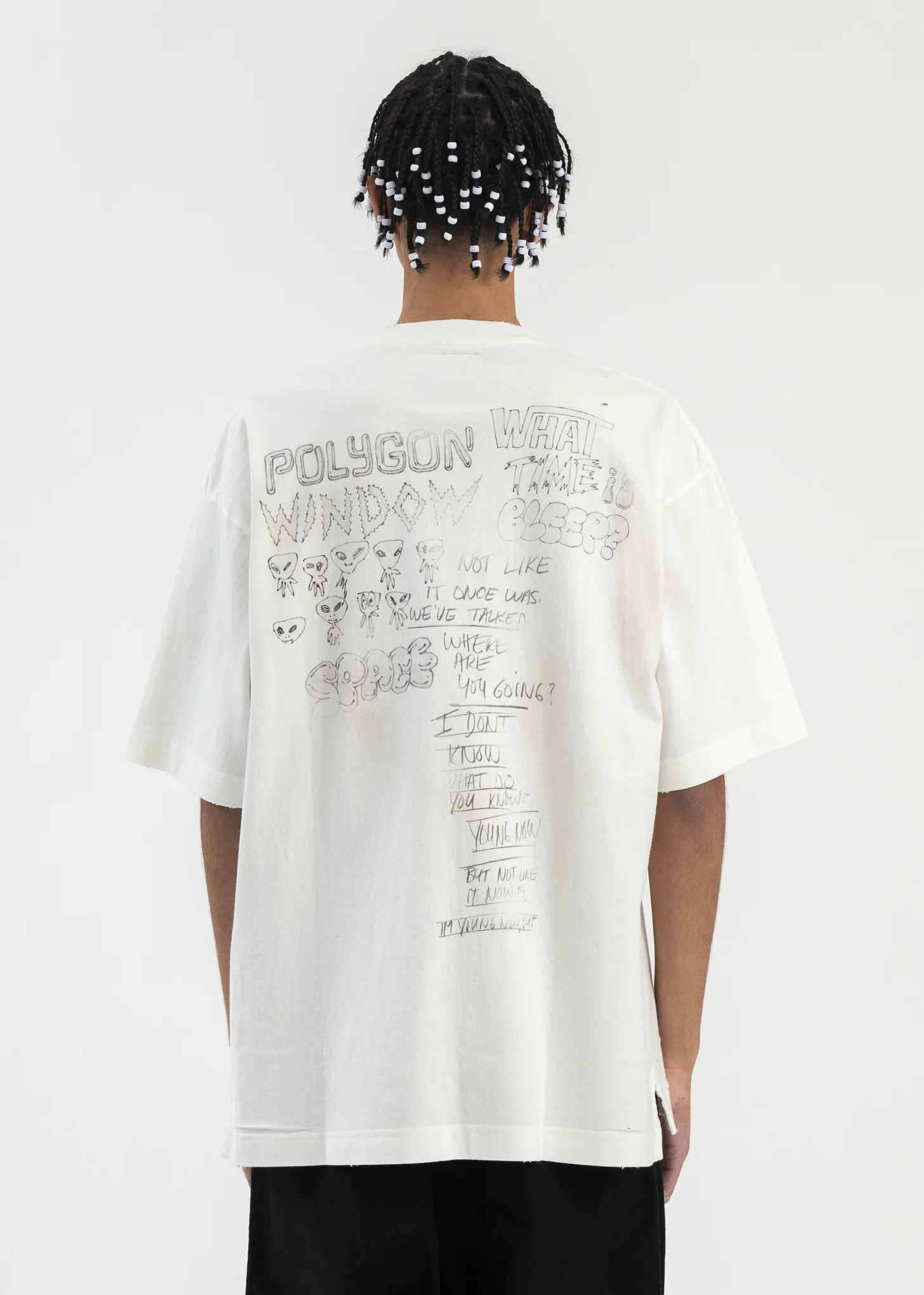 WHITE DISTRESSED TEE - Image 2