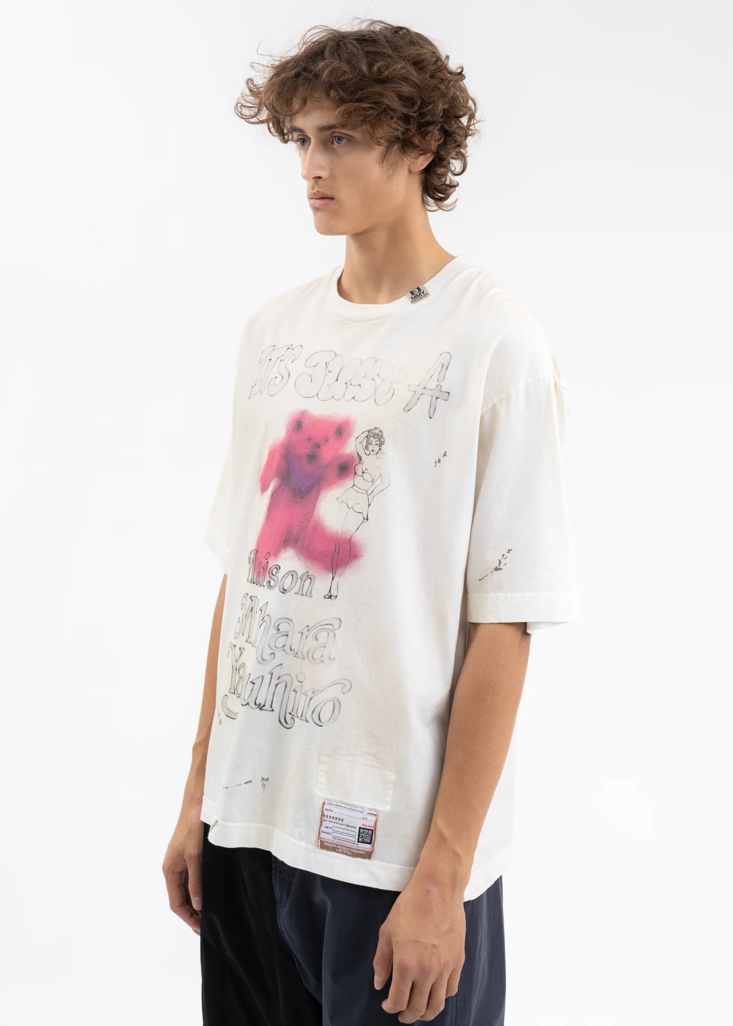Wash White Distressed Tee - Image 3