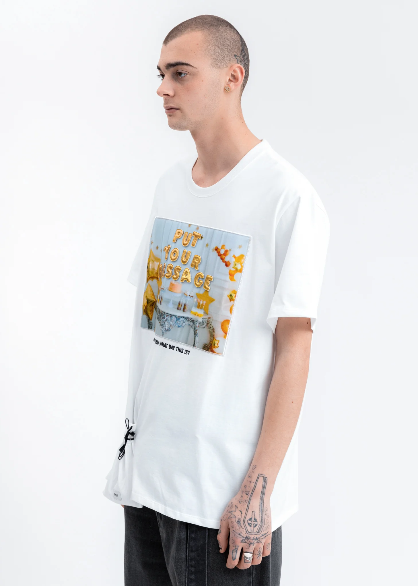 White DIY Alphabet T-Shirt - Image 3