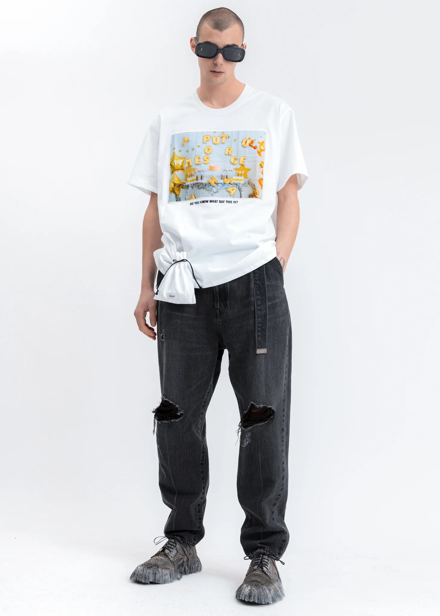 White DIY Alphabet T-Shirt - Image 6