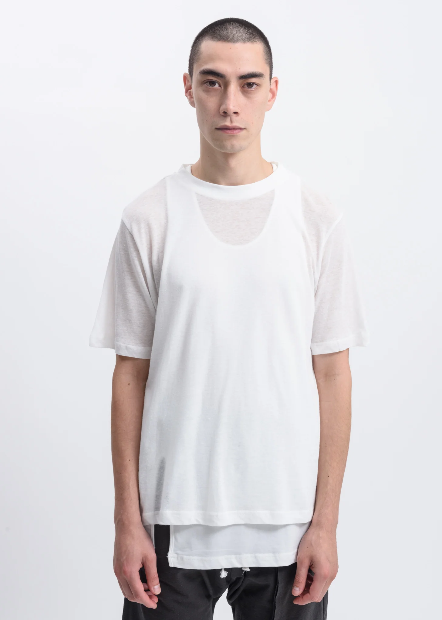 White Double Layer Tank Top T-Shirt