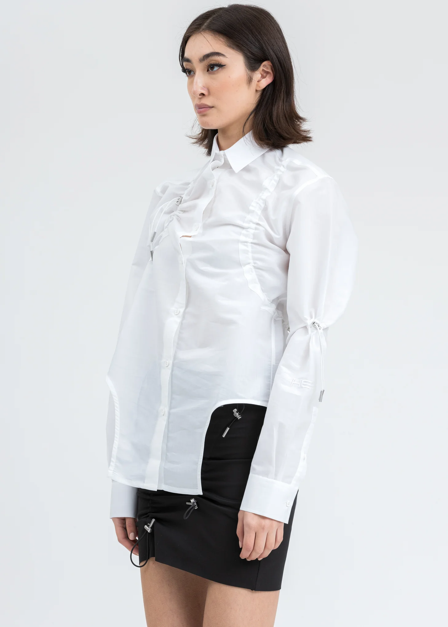 White Drawstring Shirt - Image 3