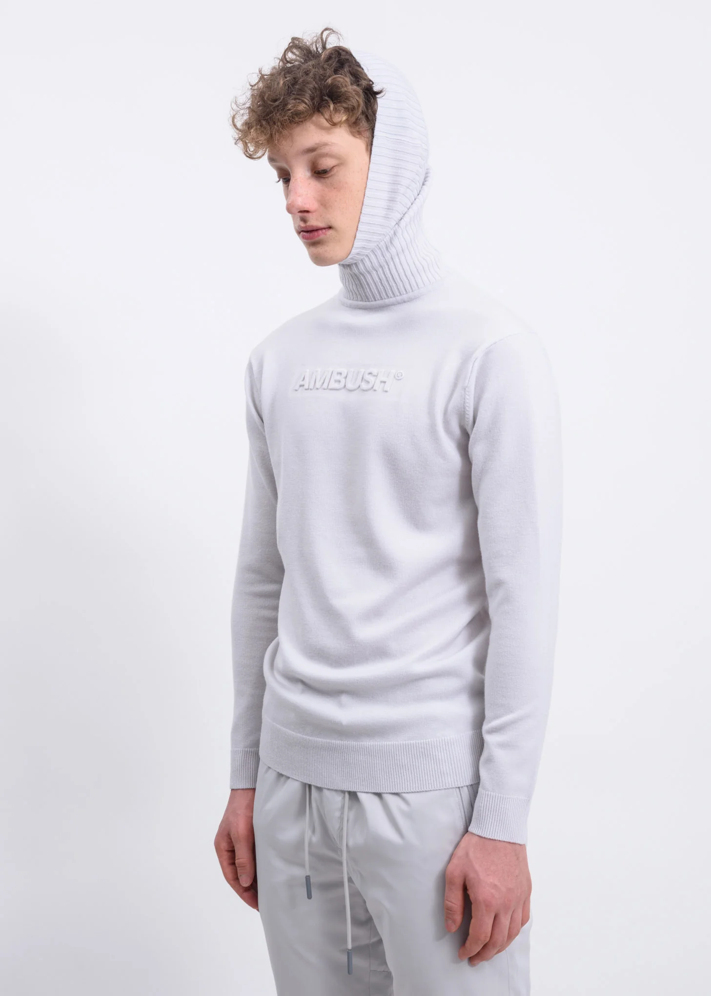 White Embossed Logo Turtleneck - Image 4
