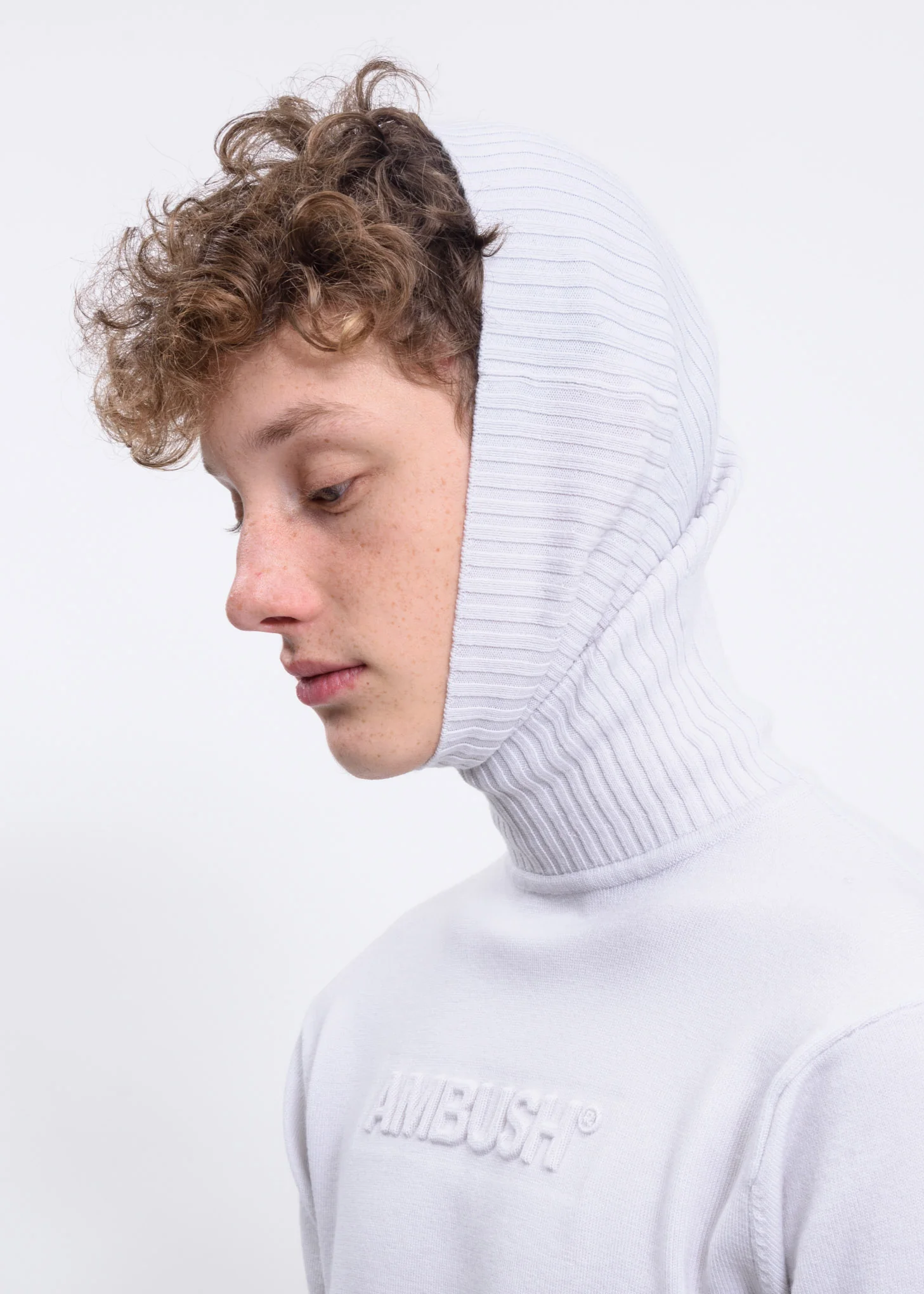 White Embossed Logo Turtleneck - Image 5