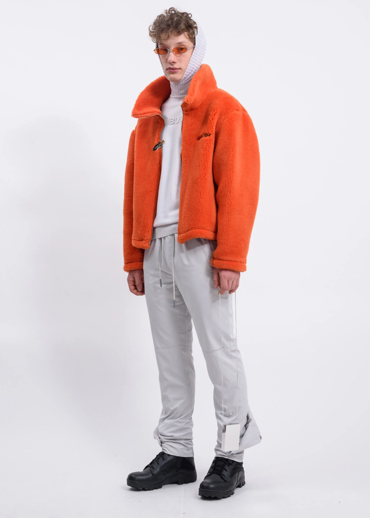 White Embossed Logo Turtleneck - Image 6