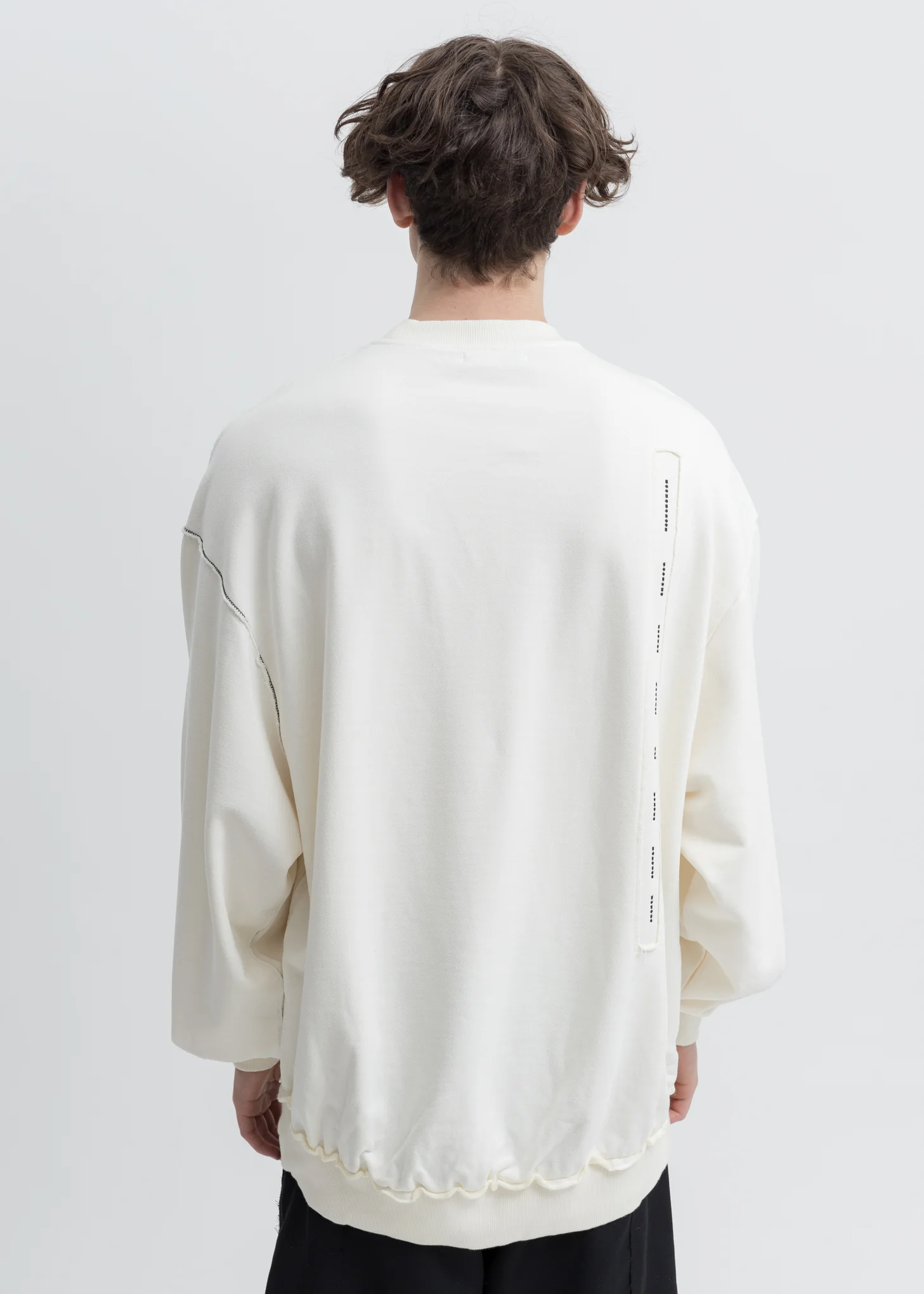 White Embroidery Contrast Sweatshirt - Image 4