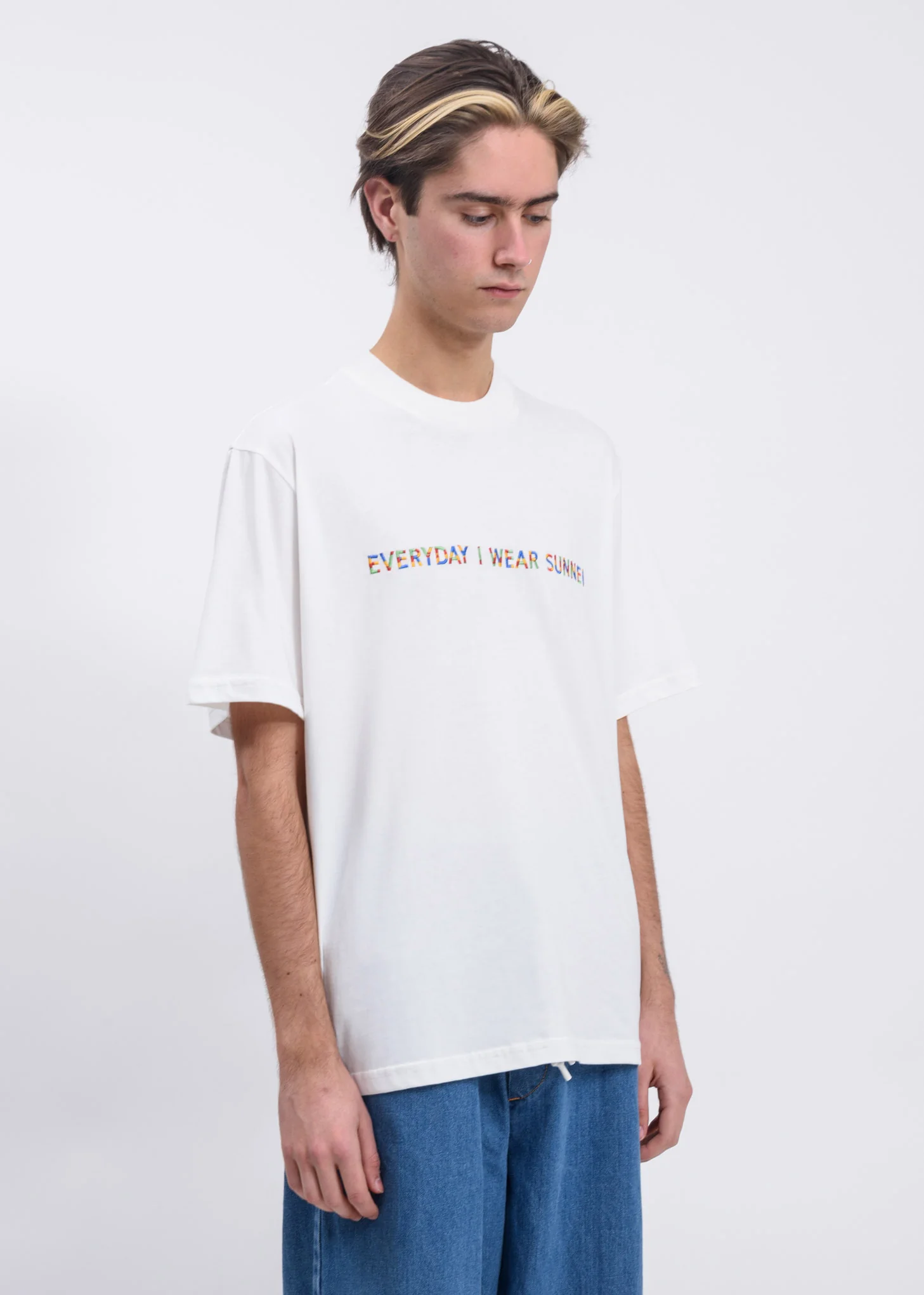 White 'Everyday I Wear Sunnei' T-Shirt - Image 2