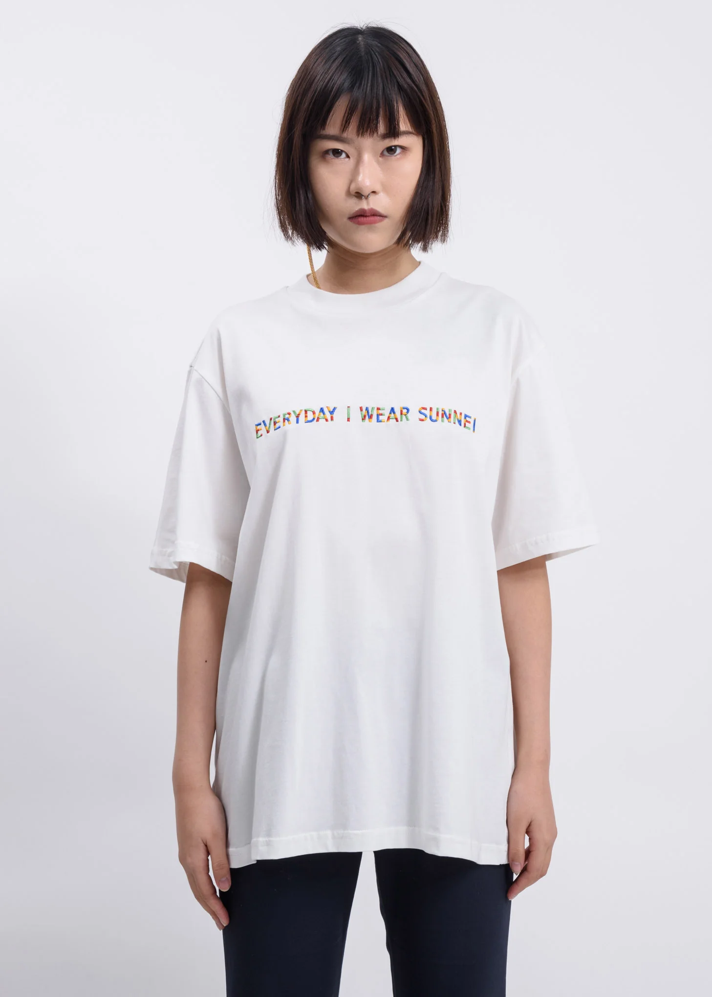 White 'Everyday I Wear Sunnei' T-Shirt