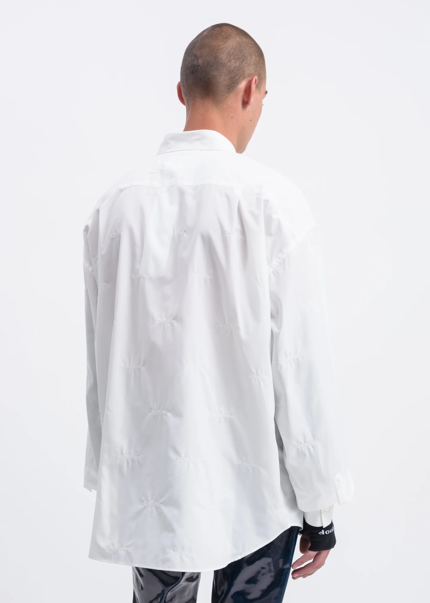 White Fabric Embroidery Shirt - Image 3