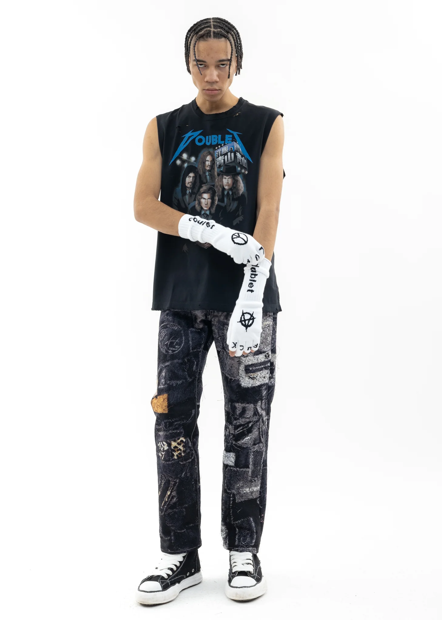 White FINGER SIGN Gloves - Image 8