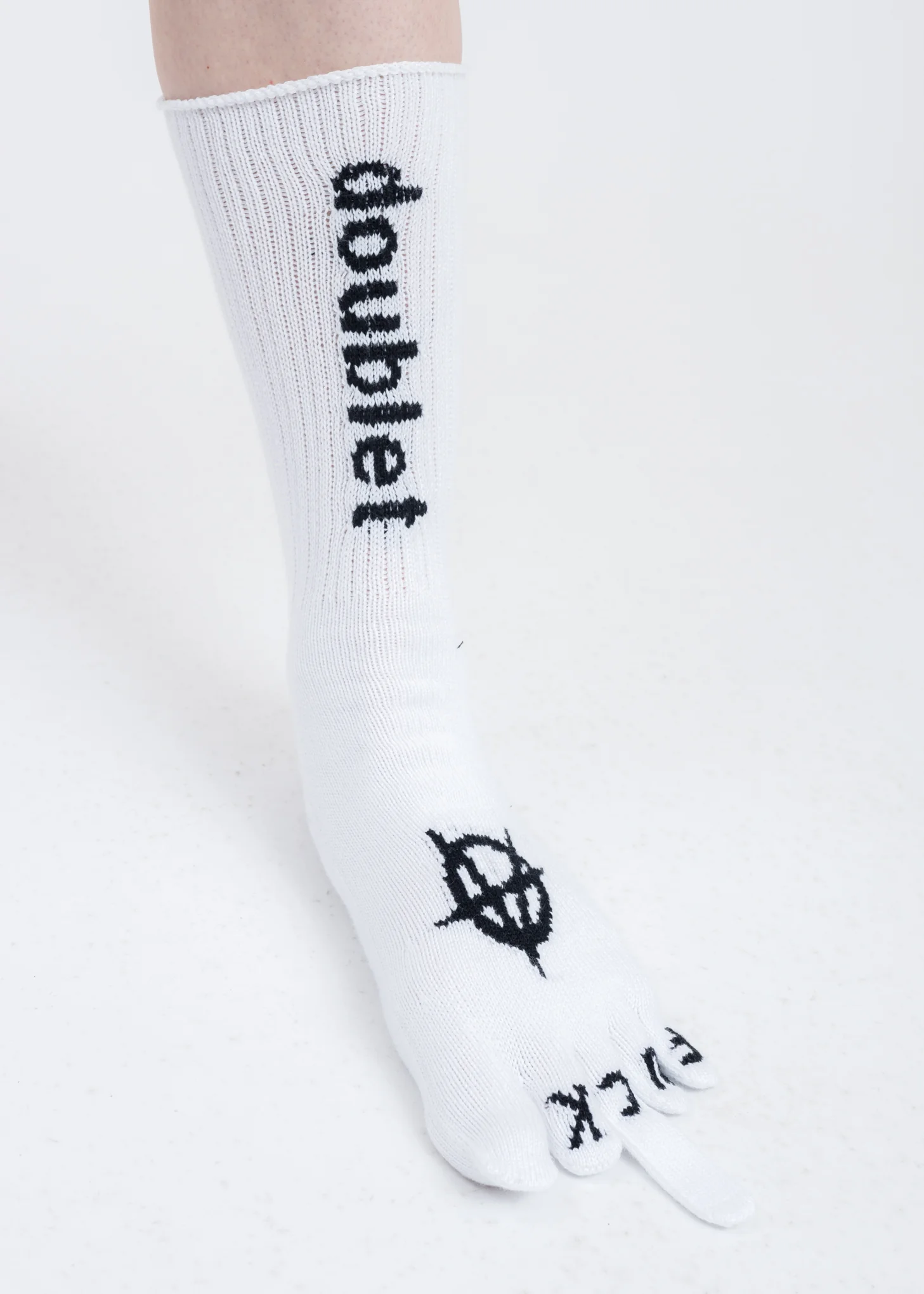 White FINGER SIGN Socks - Image 2