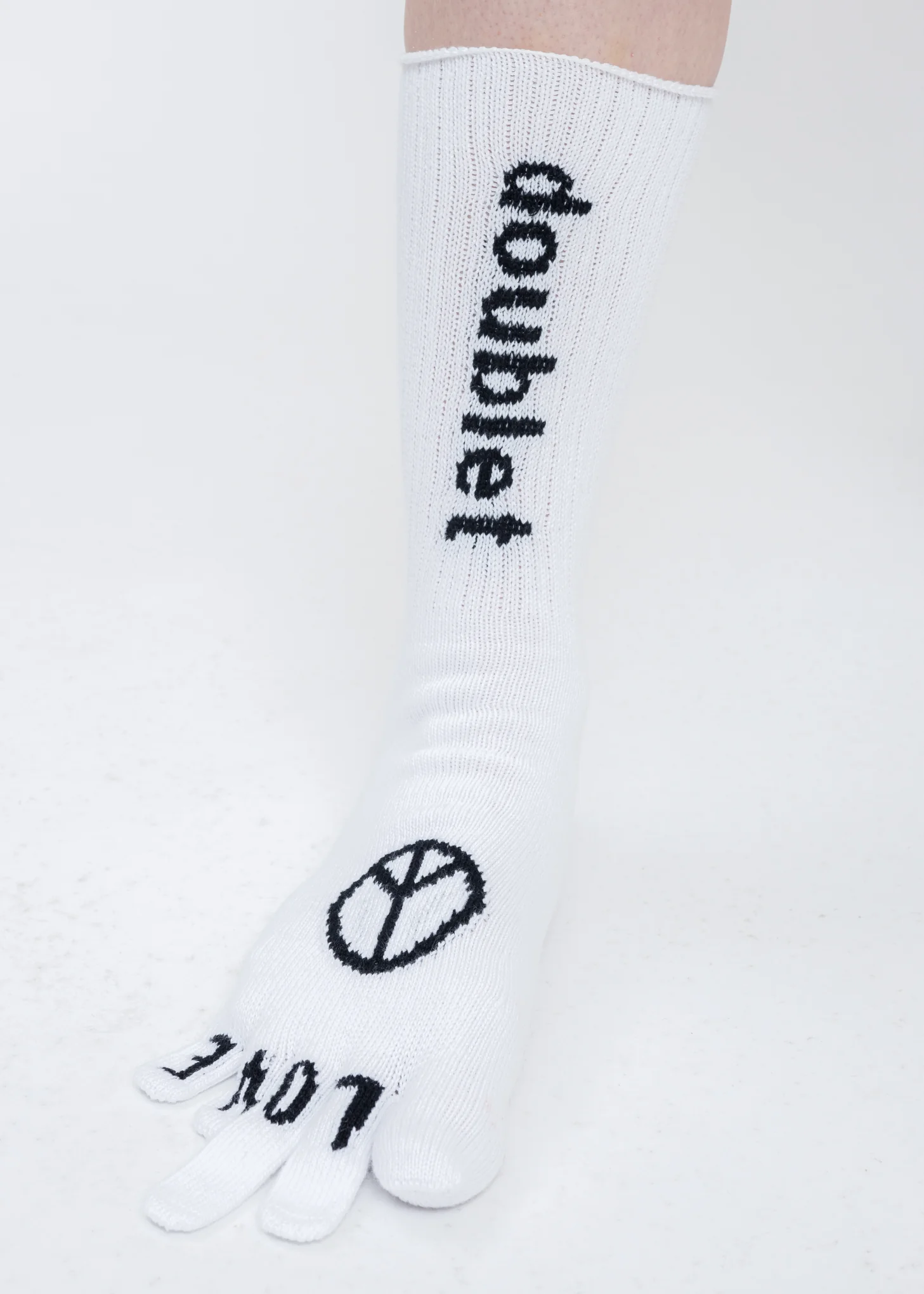 White FINGER SIGN Socks - Image 3