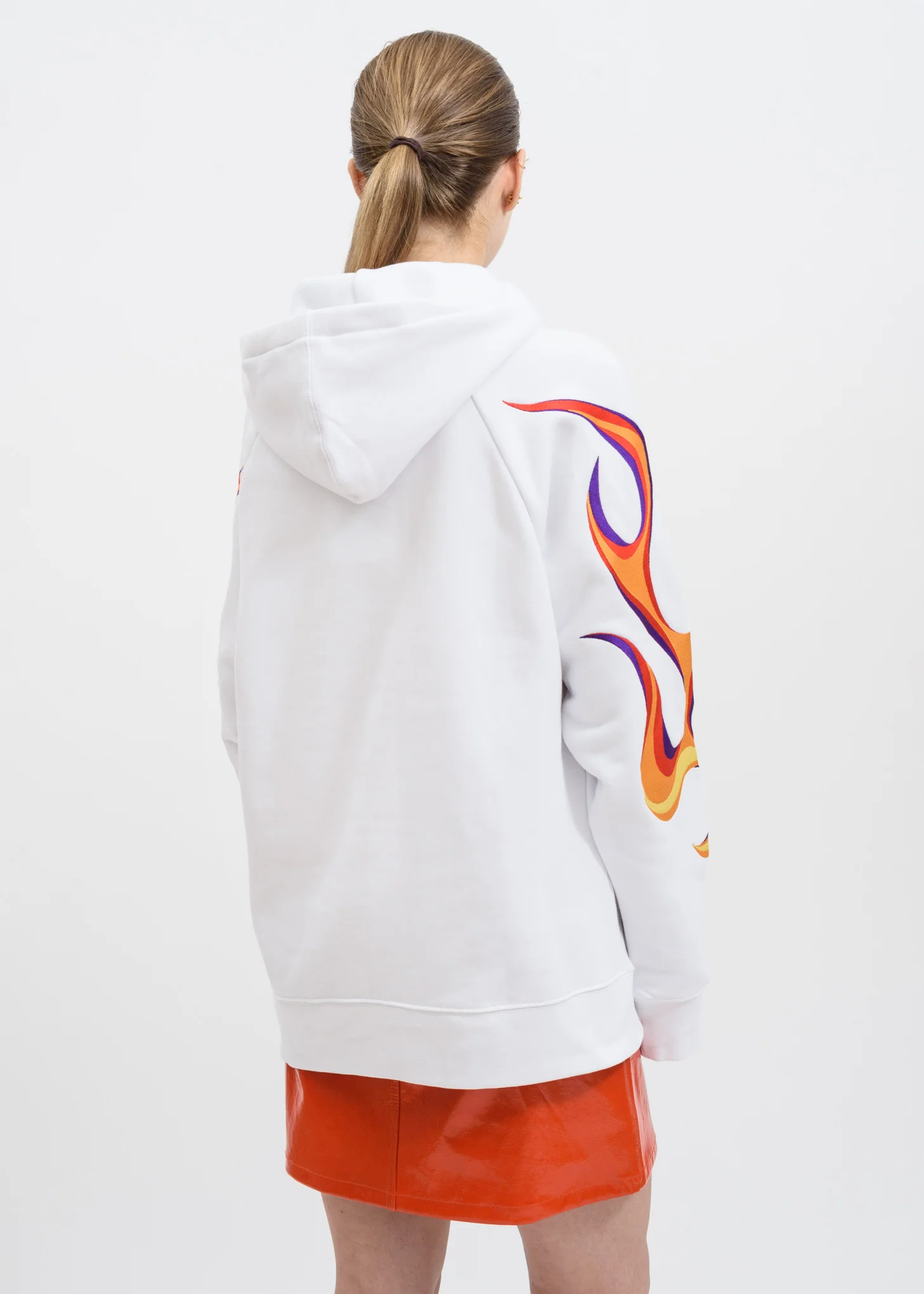 White Flaming Racing Hoodie - Image 2