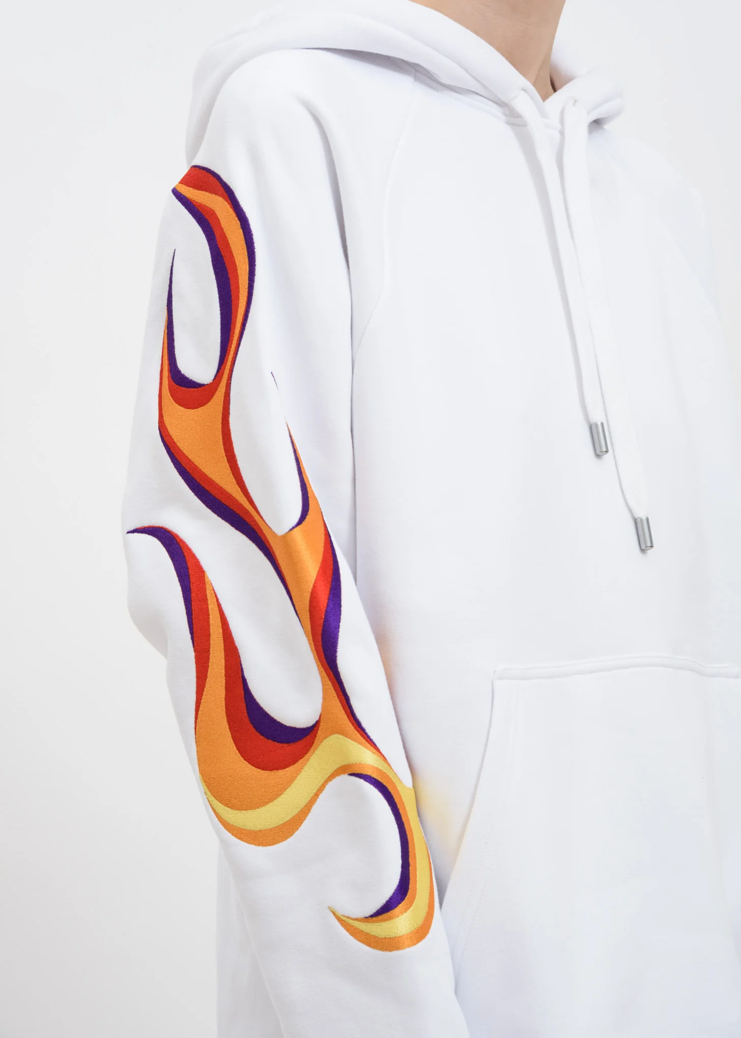White Flaming Racing Hoodie - Image 3