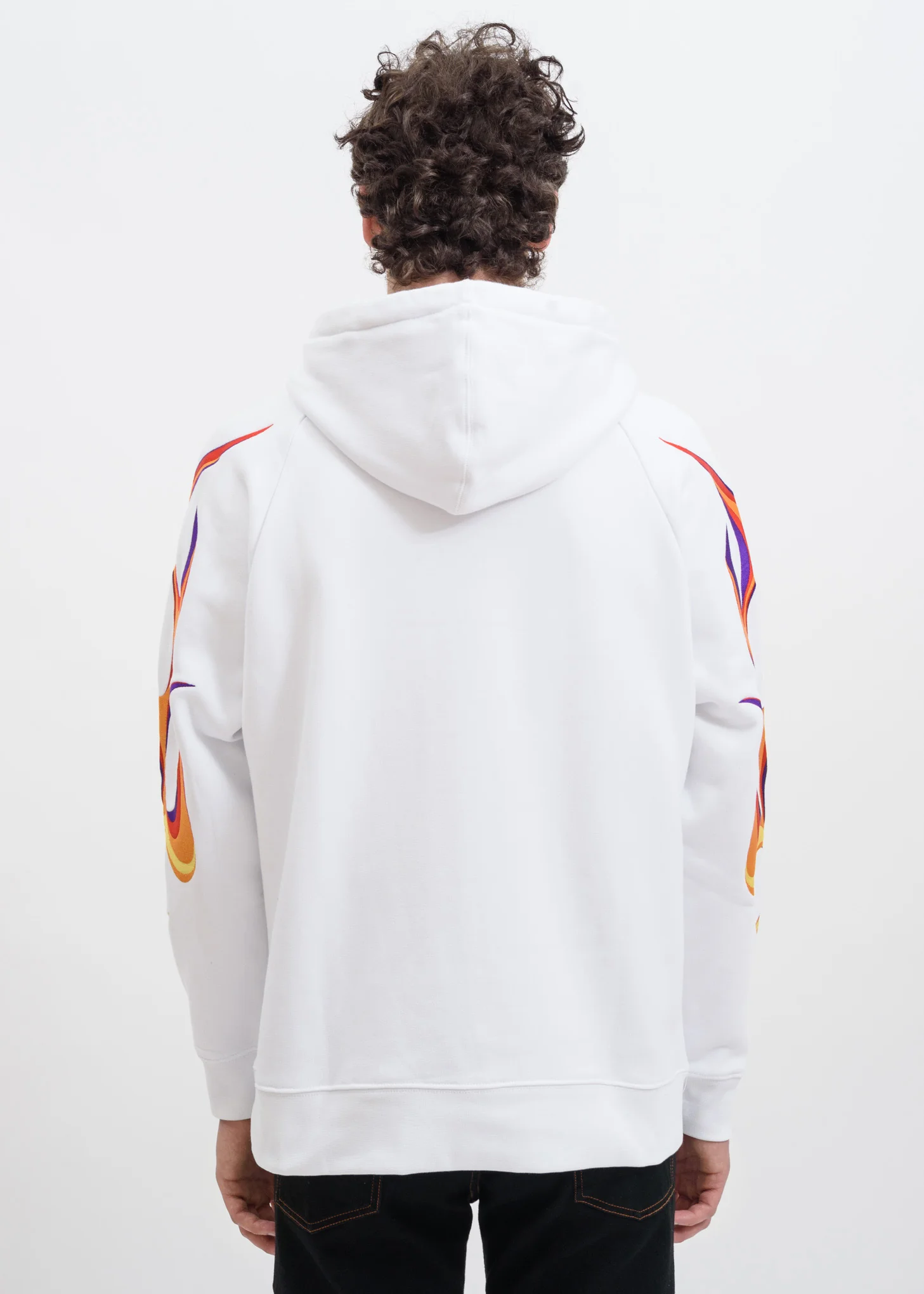 White Flaming Racing Hoodie - Image 3