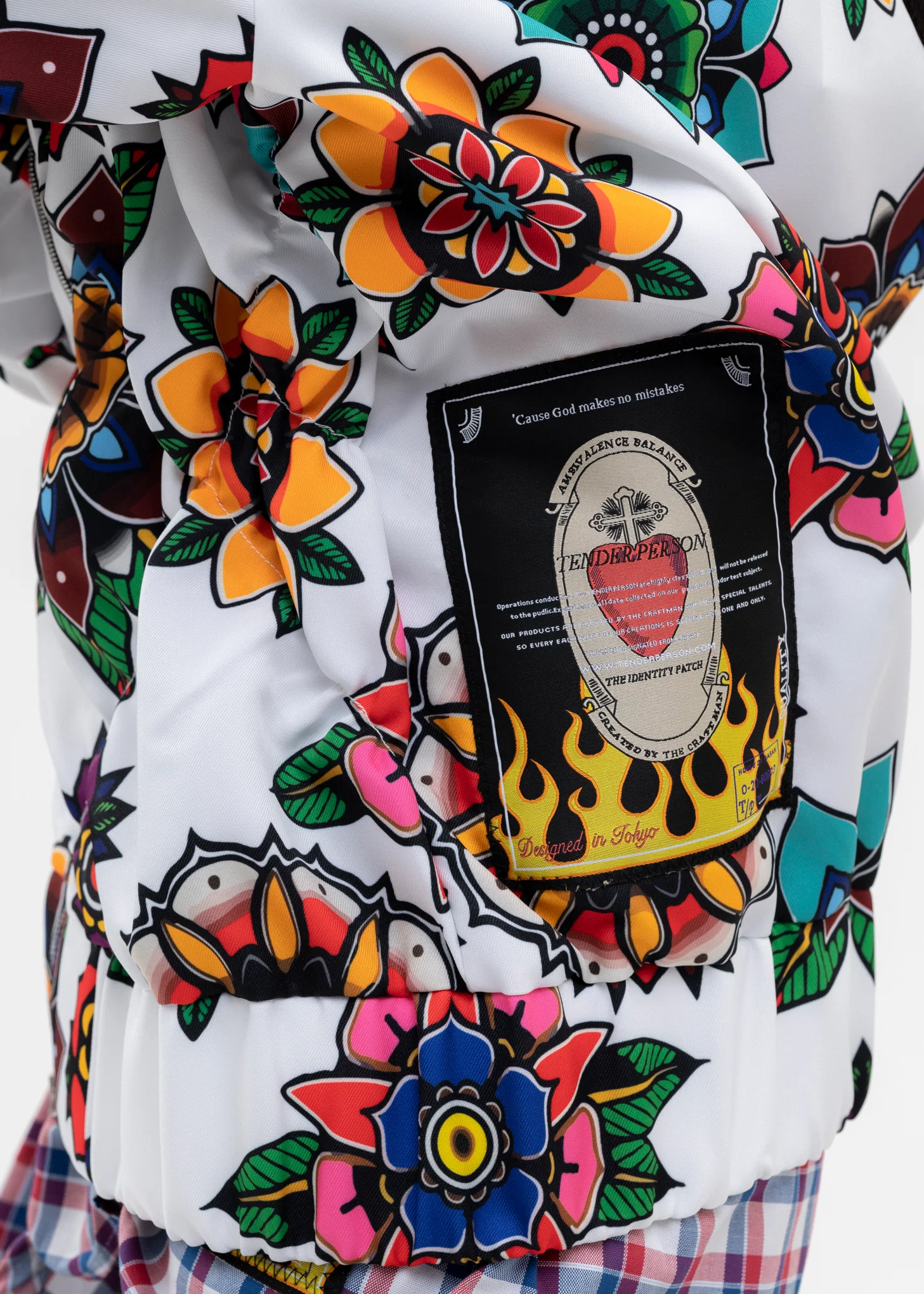 WHITE FLOWER PATTERN TRACK TOPS - Image 5