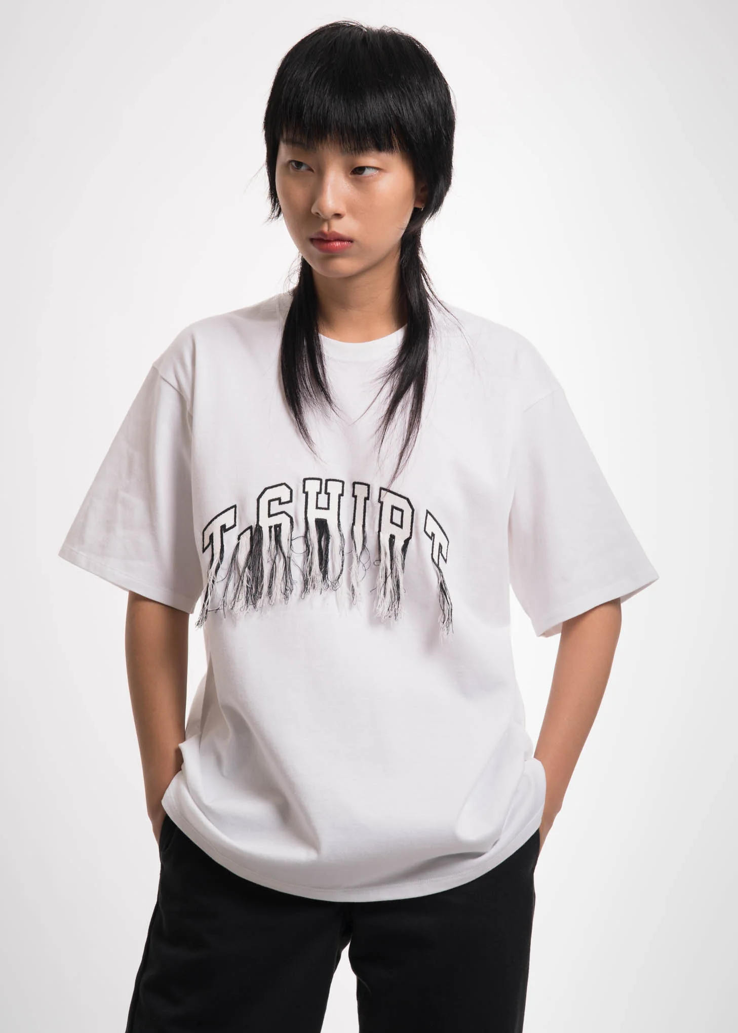 White Flying Embroidery T-Shirt
