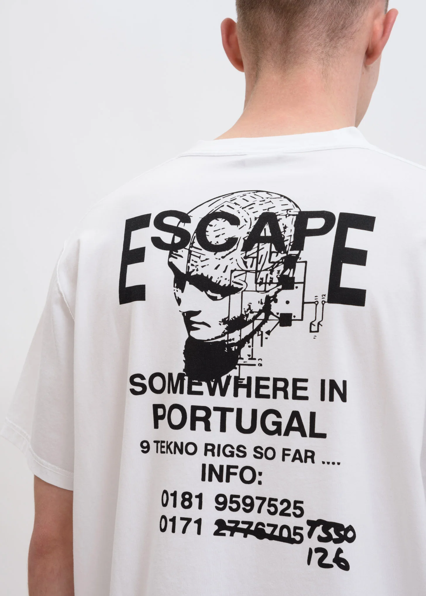 White Free Party Flyer T-Shirt - Image 4