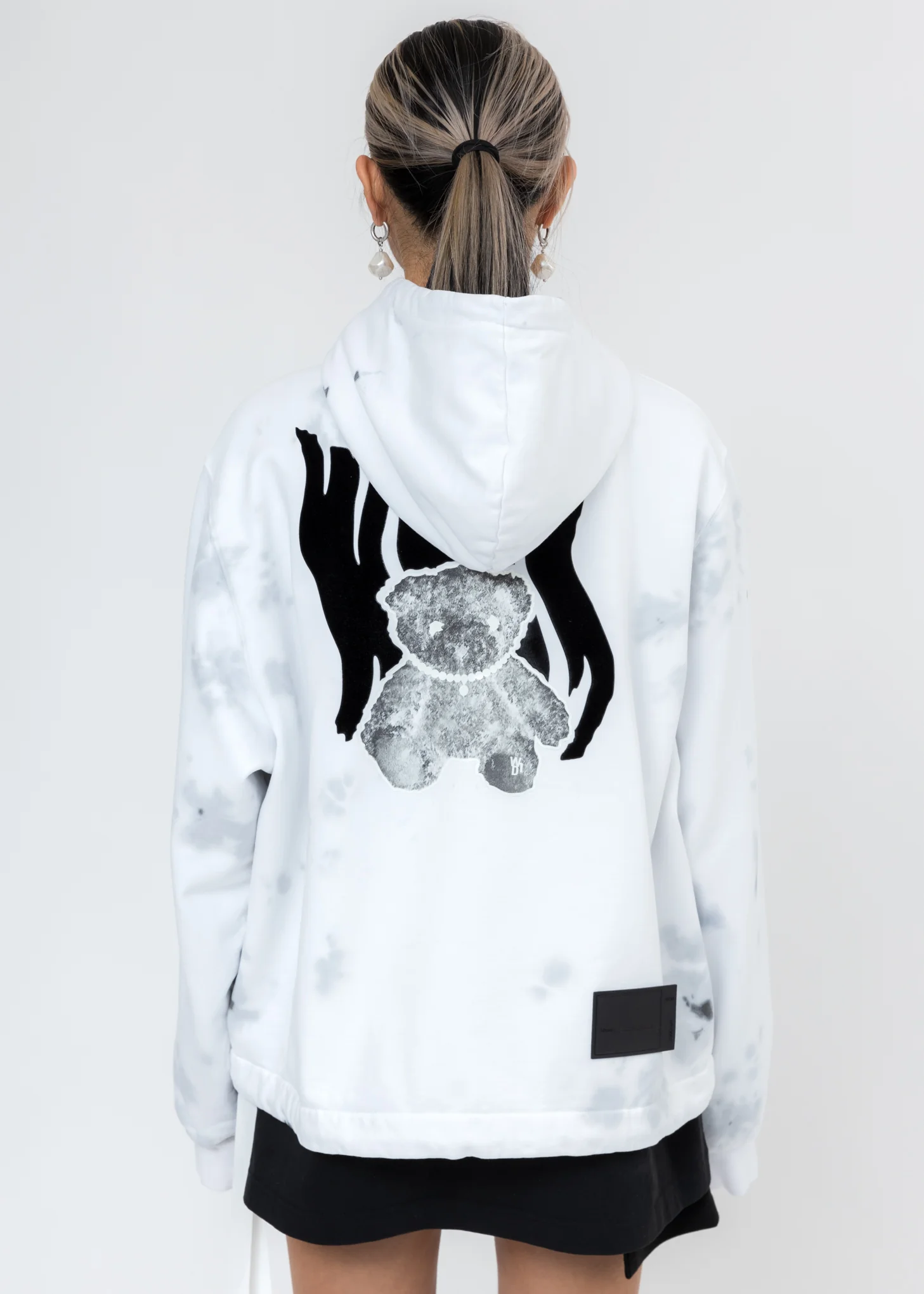White Glow In The Dark Teddy Zip-Up Hoodie
