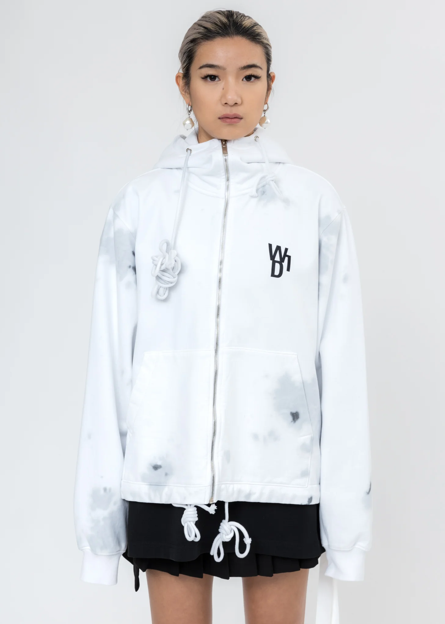 White Glow In The Dark Teddy Zip-Up Hoodie - Image 5