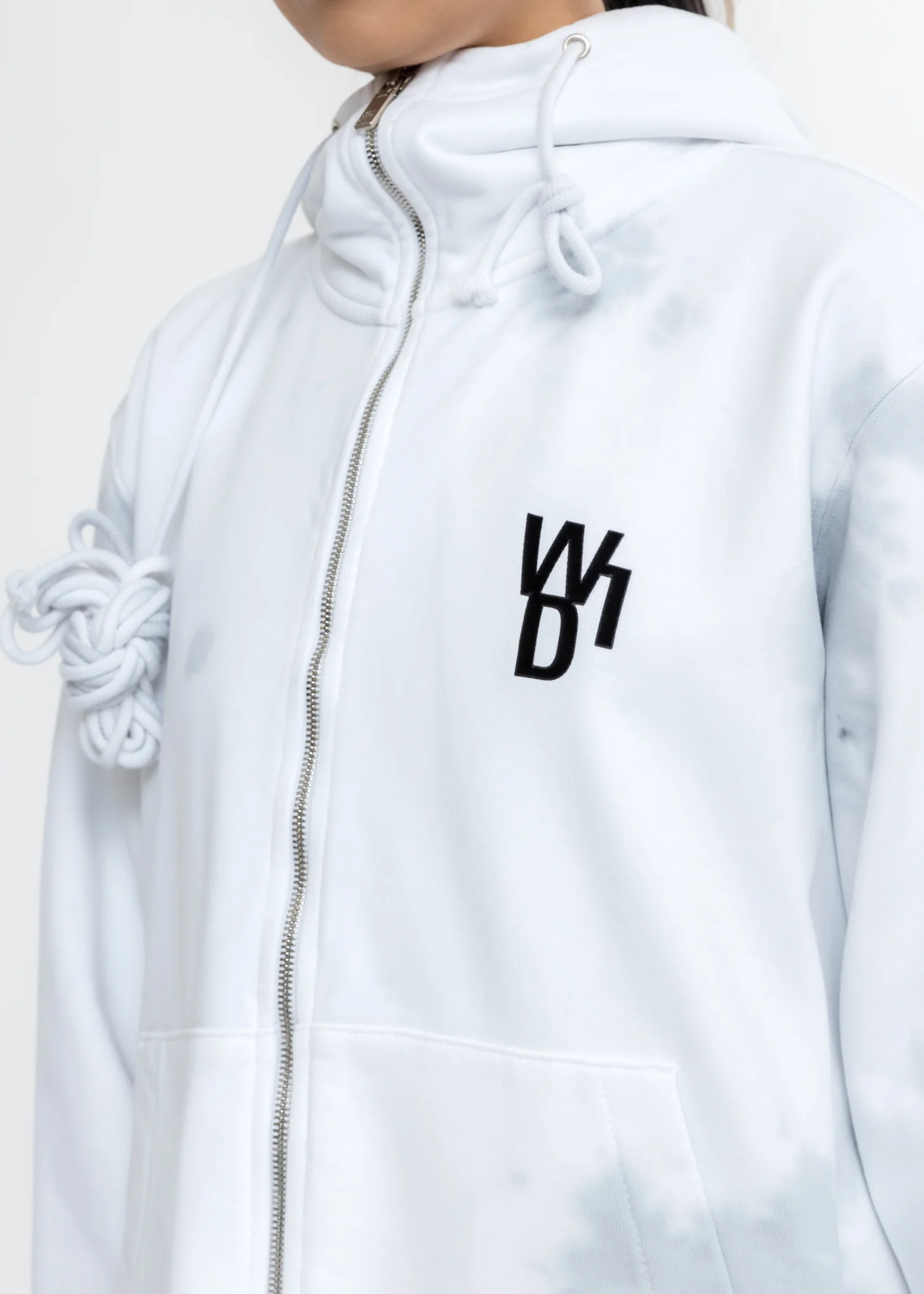 White Glow In The Dark Teddy Zip-Up Hoodie - Image 6