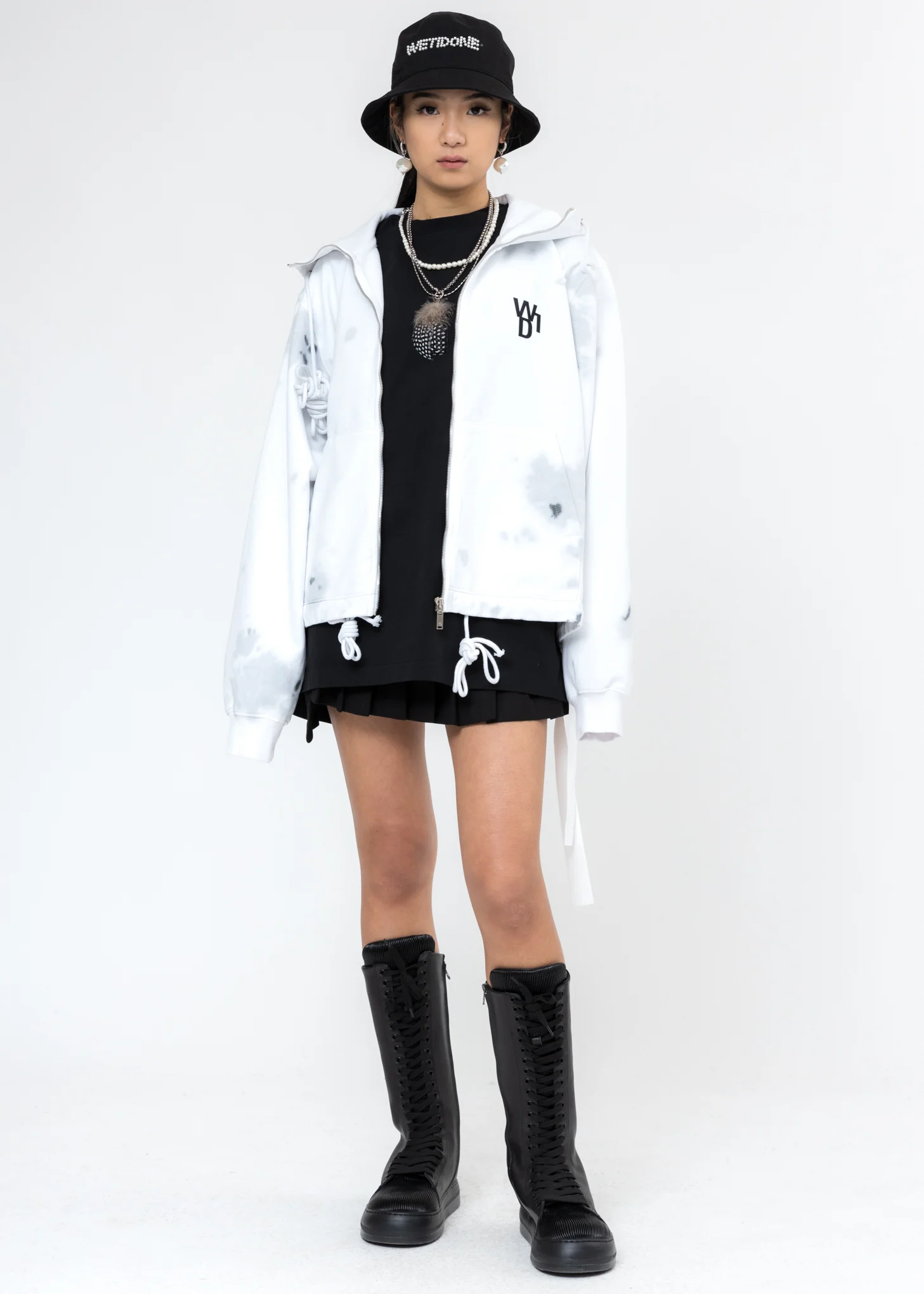 White Glow In The Dark Teddy Zip-Up Hoodie - Image 8