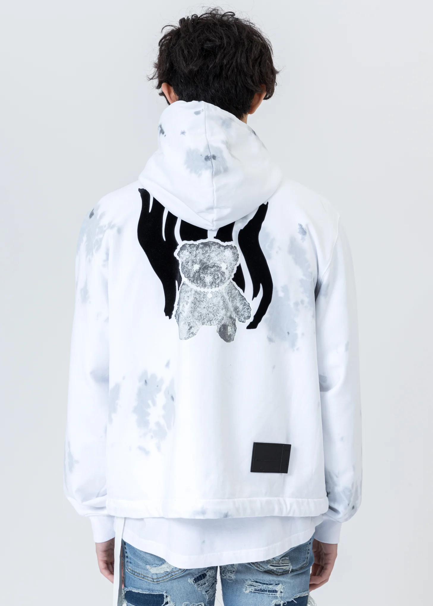 White Glow In The Dark Teddy Zip-Up Hoodie - Image 3