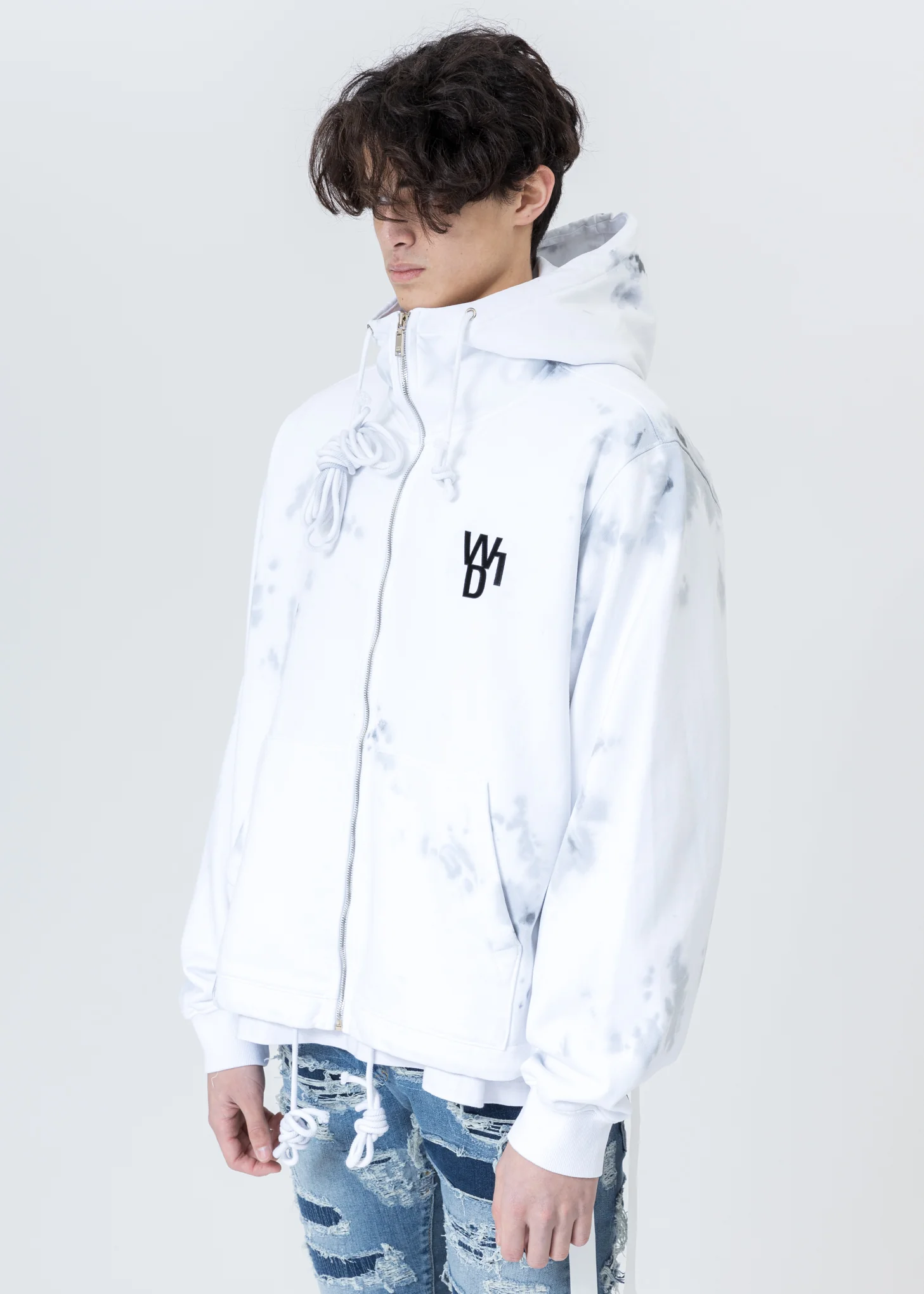 White Glow In The Dark Teddy Zip-Up Hoodie - Image 4