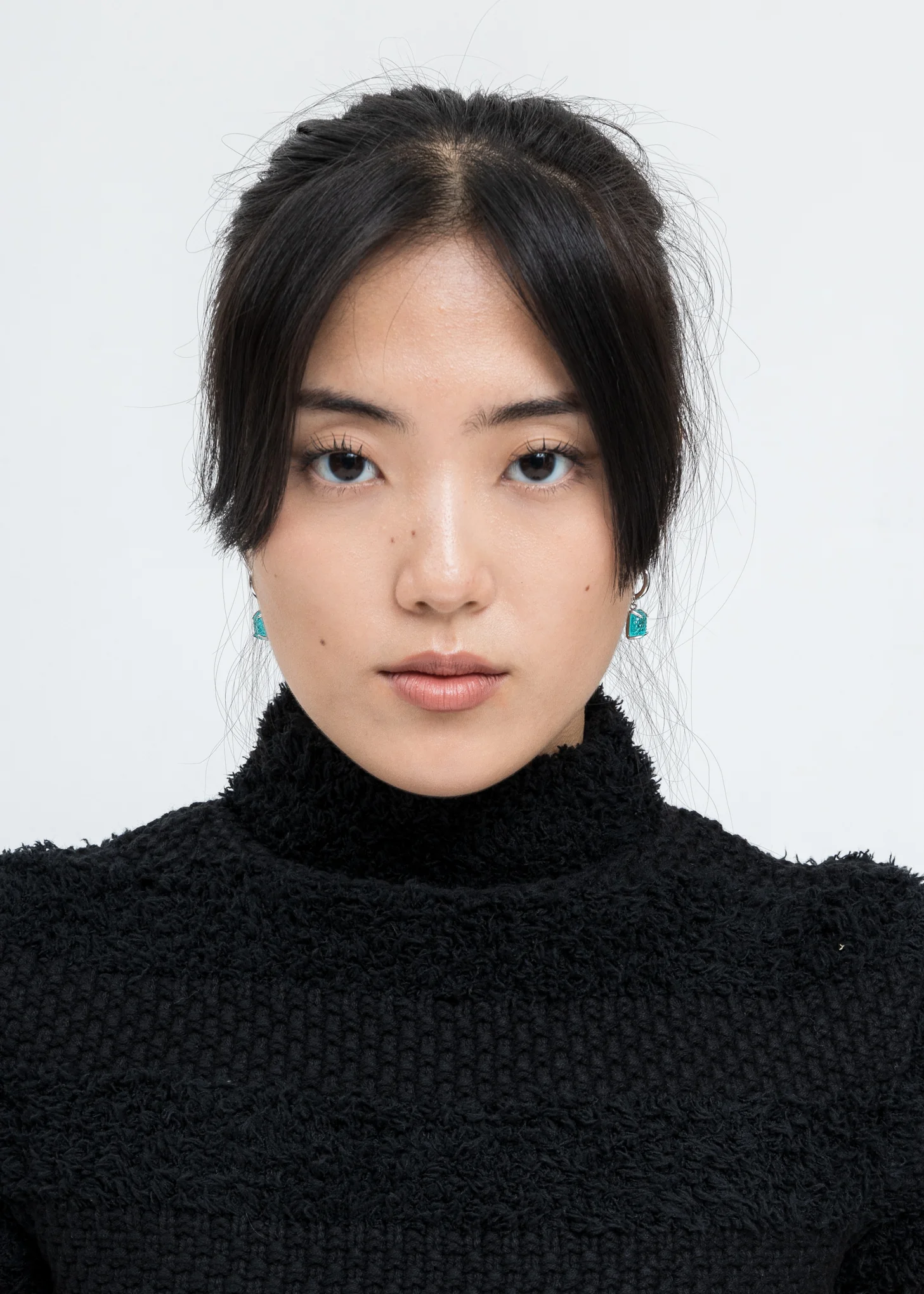 White Gold And Blue Candy Earring- Pairs - Image 3