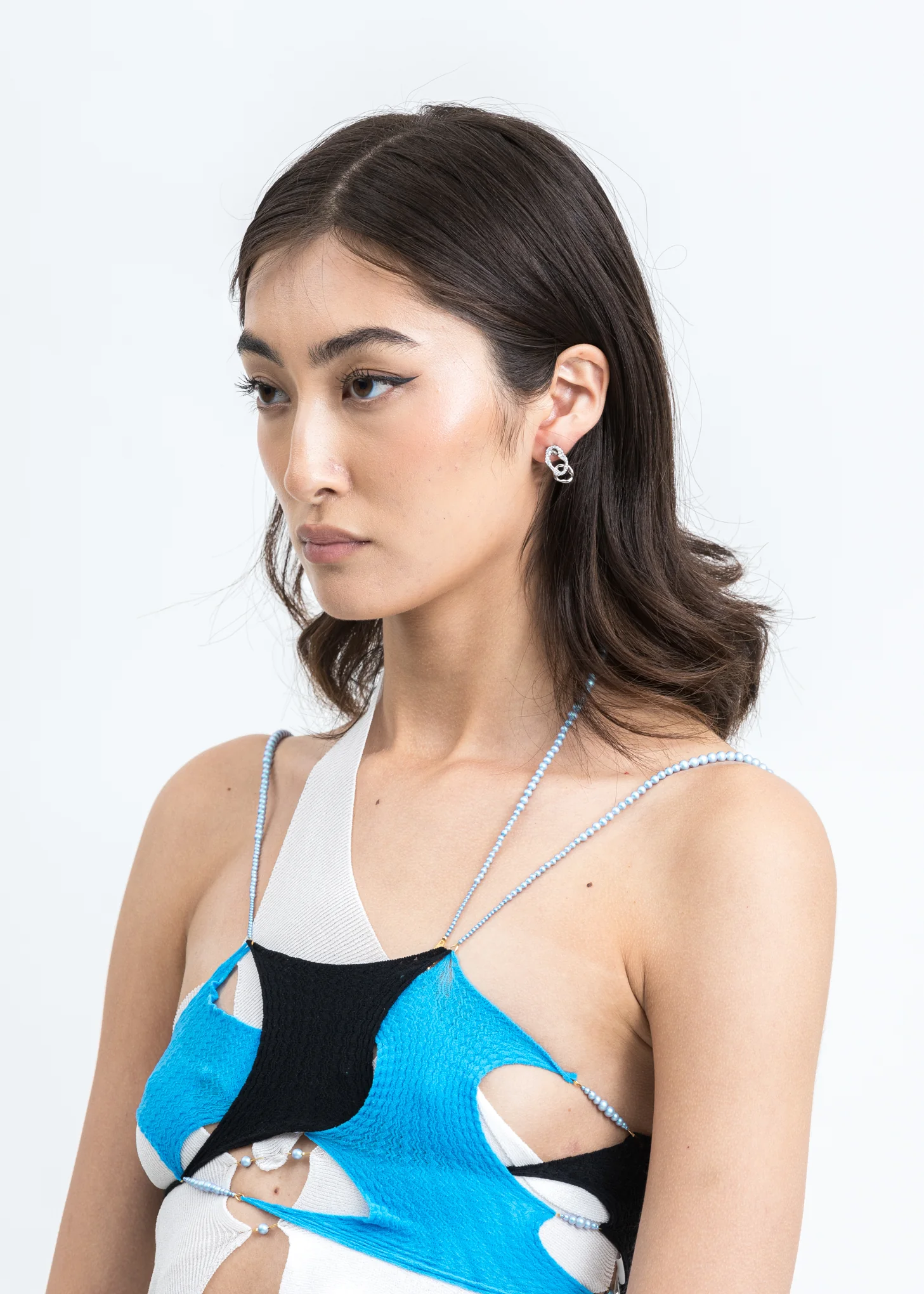 White Gold Cell Division A Earring - Image 3