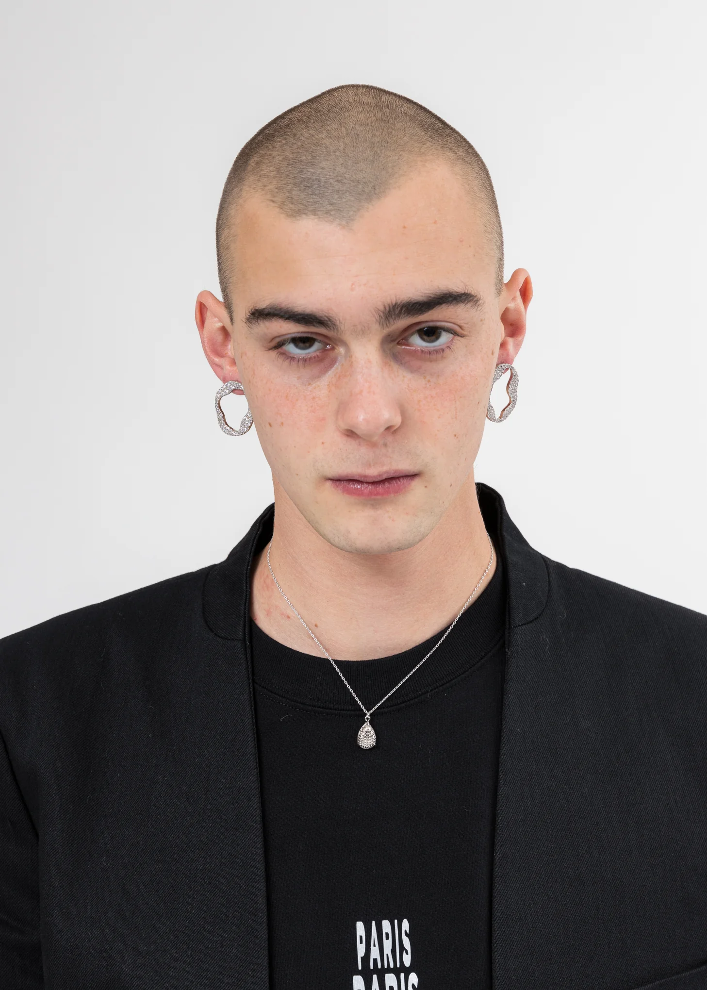 White Gold Cell Division B Earring - Image 2