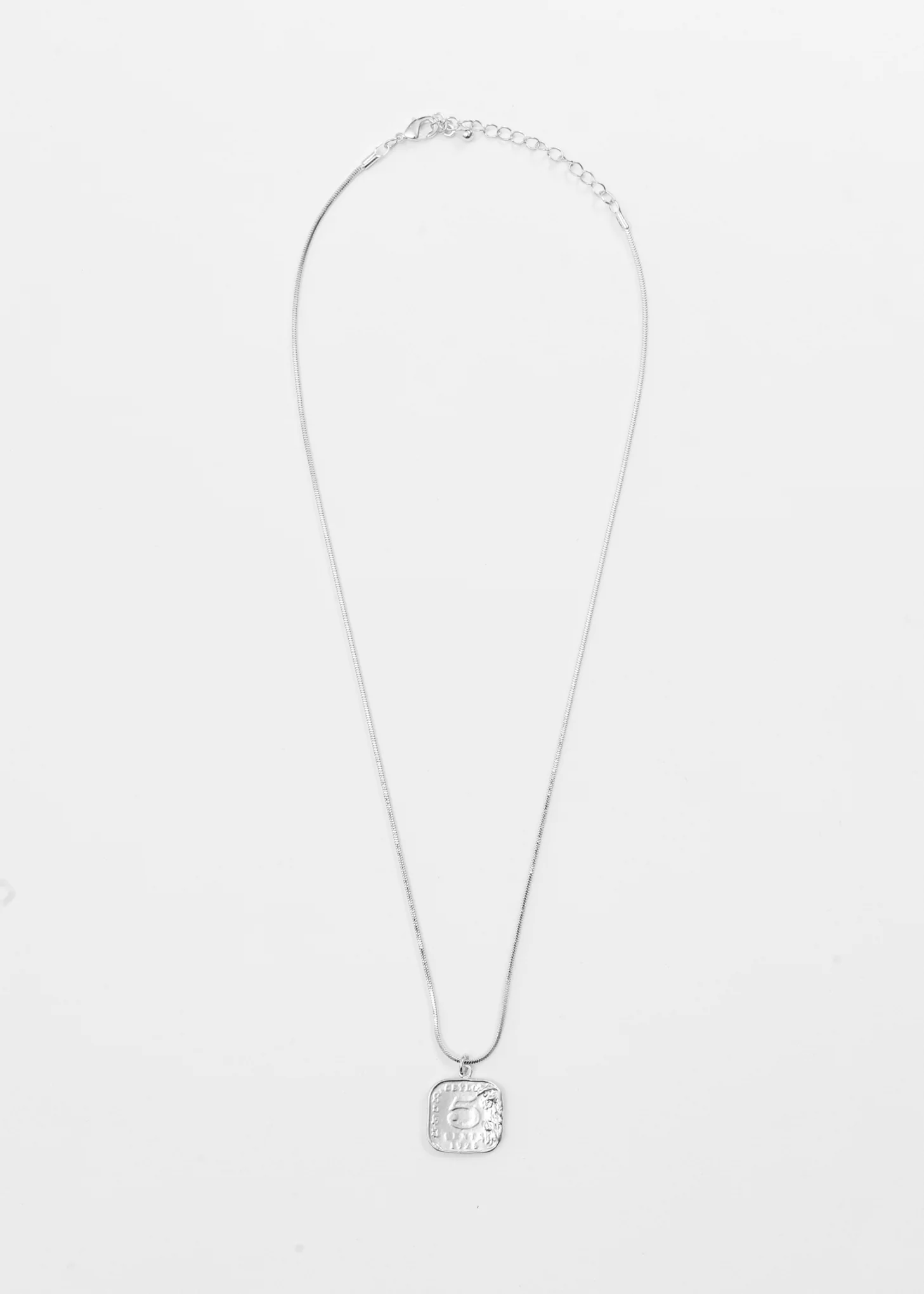 White Gold Coin Necklace