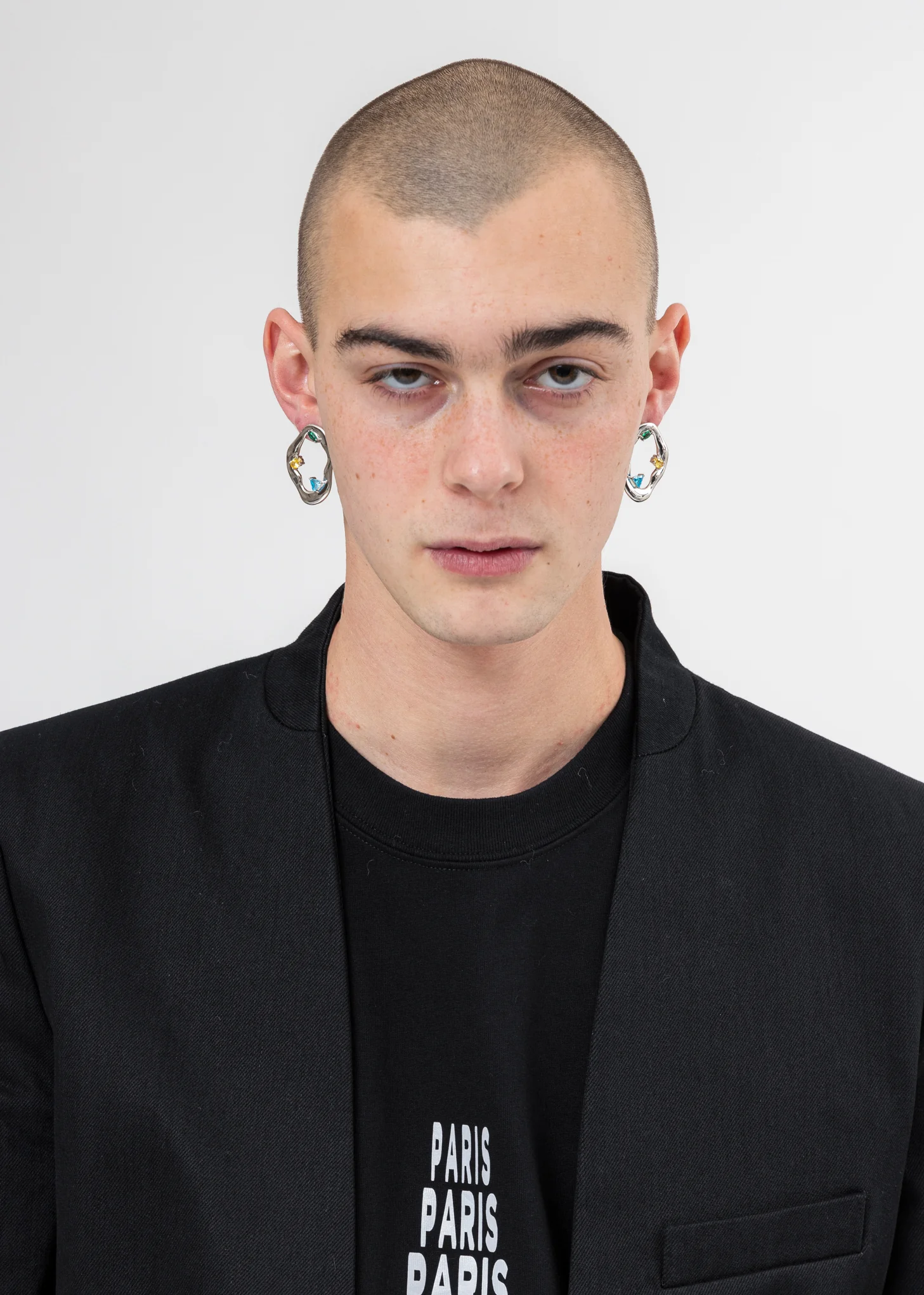 White Gold Colour Cell Division Earring - Image 2