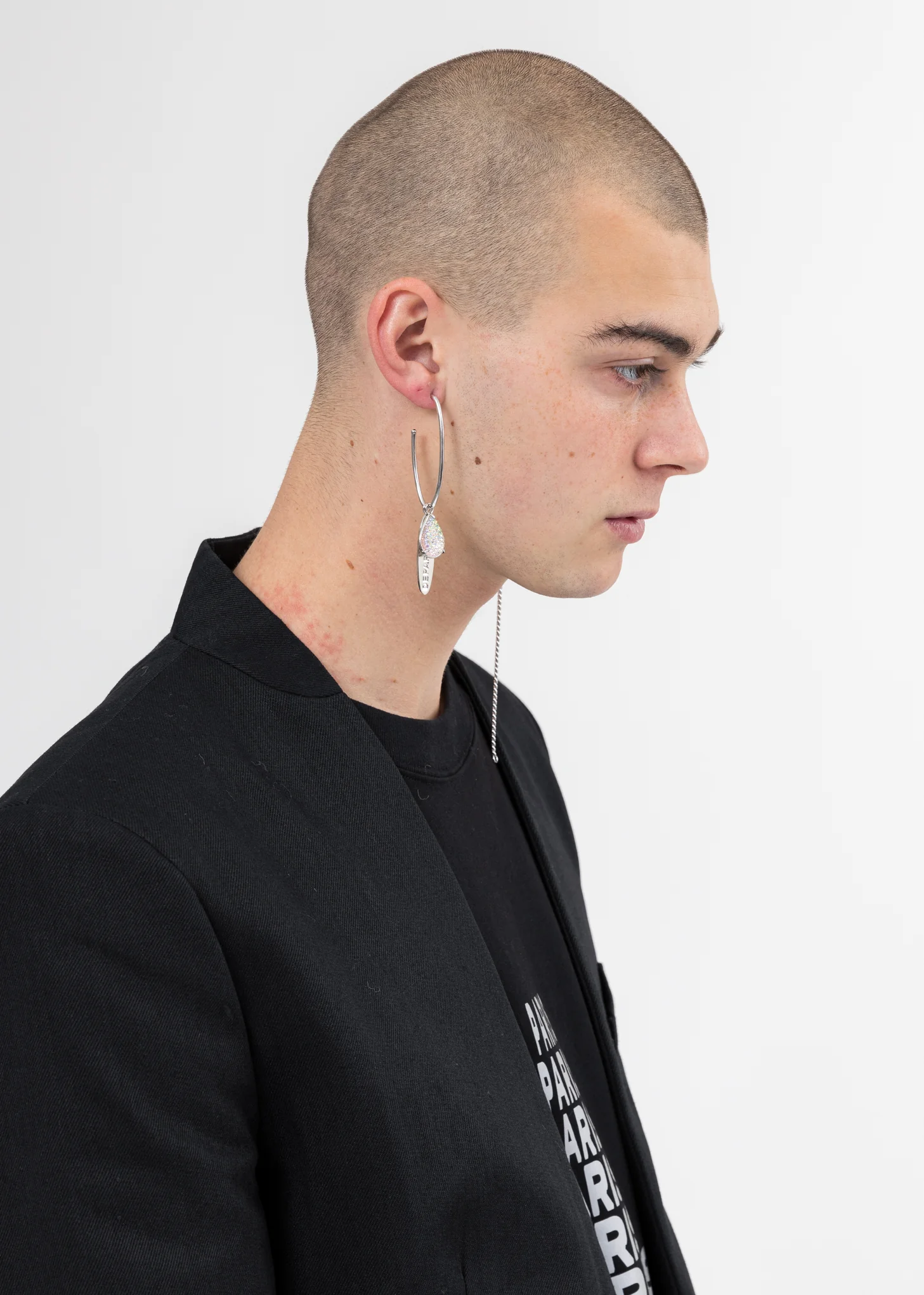 White Gold Drop Earring - Image 2