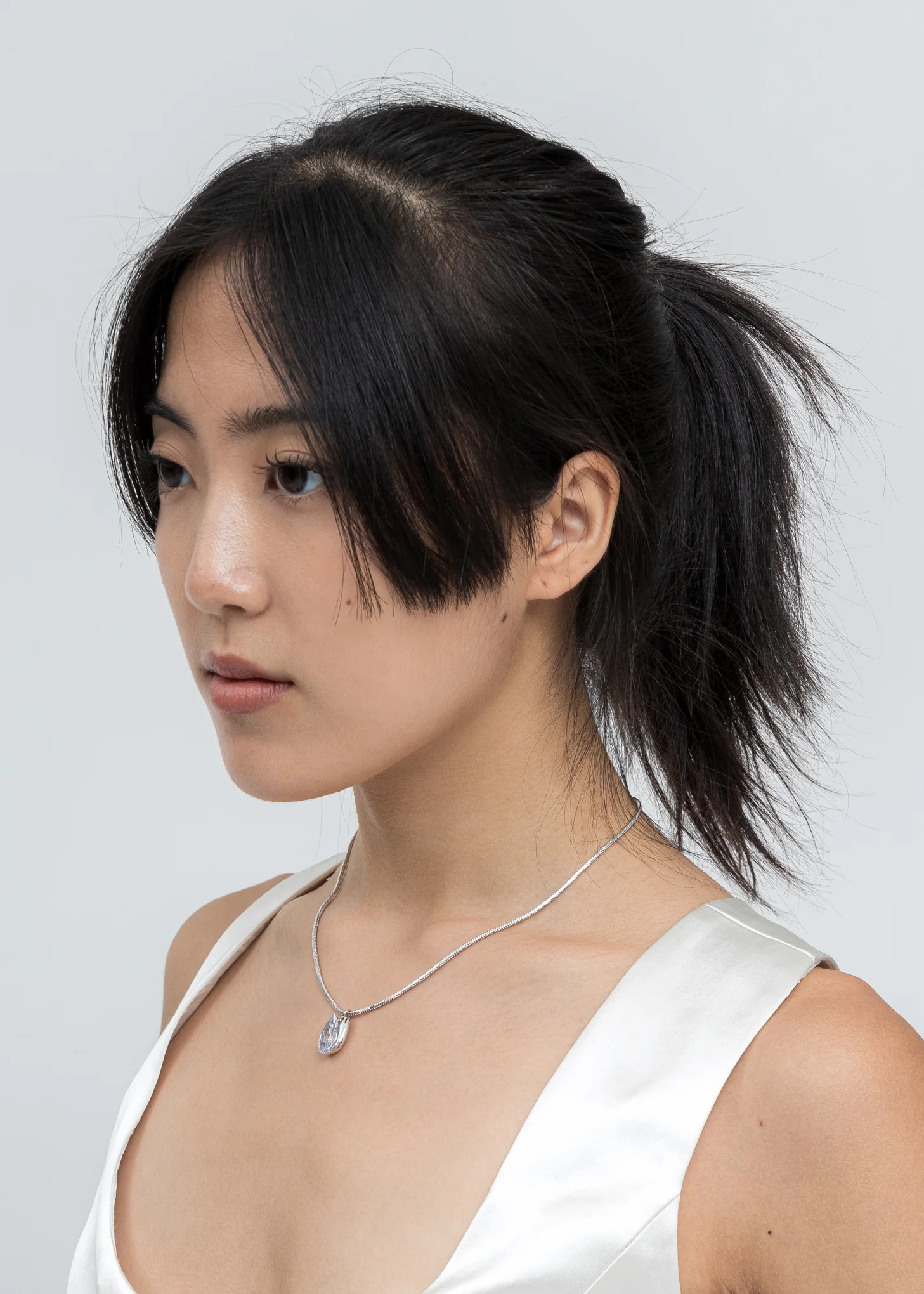 White Gold Tulip Necklace - Image 2