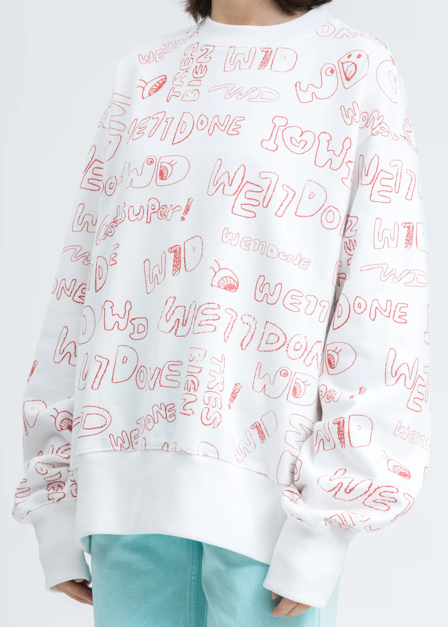 White Graffiti Graphic Sweatshirt - Image 2