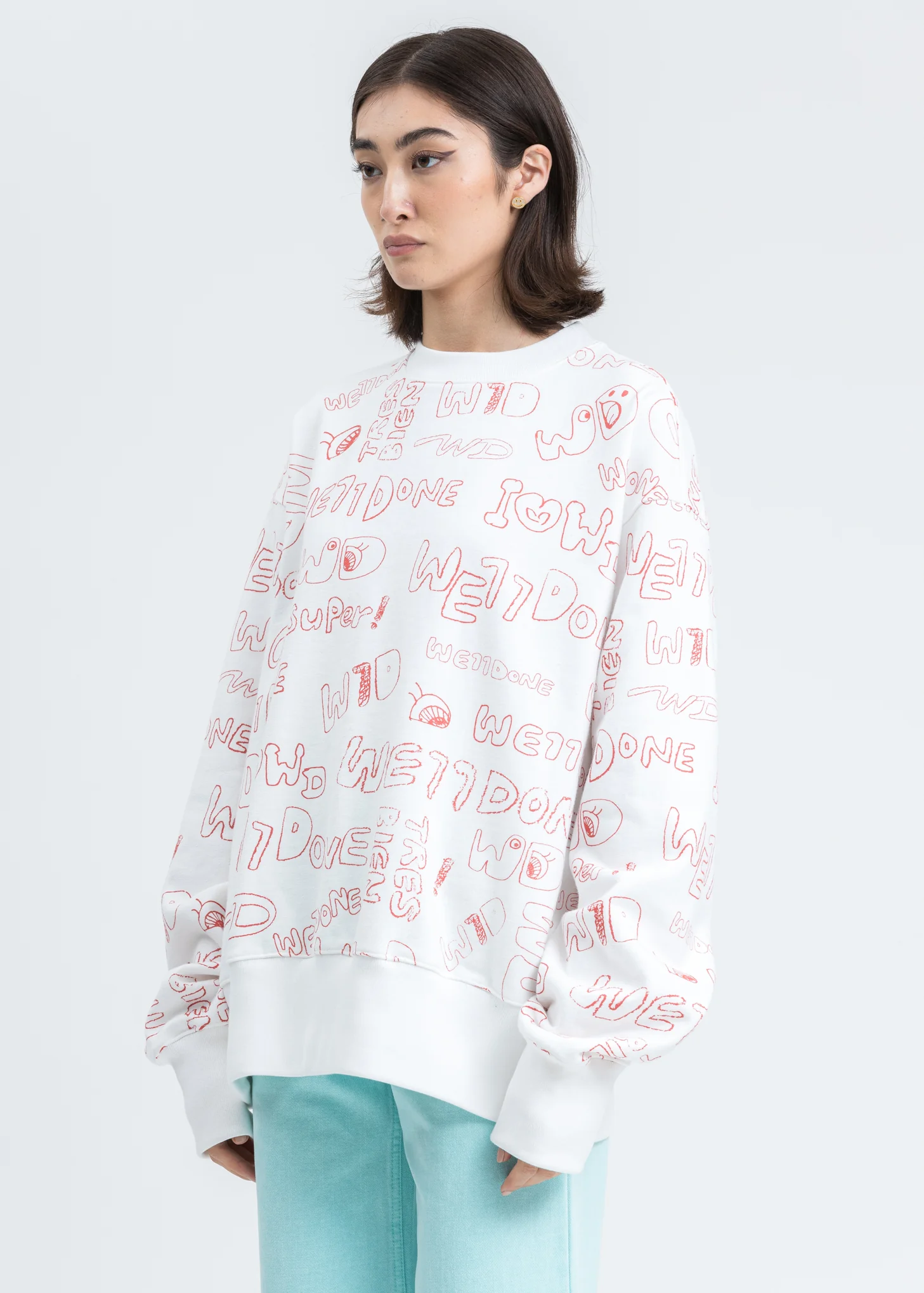 White Graffiti Graphic Sweatshirt - Image 3