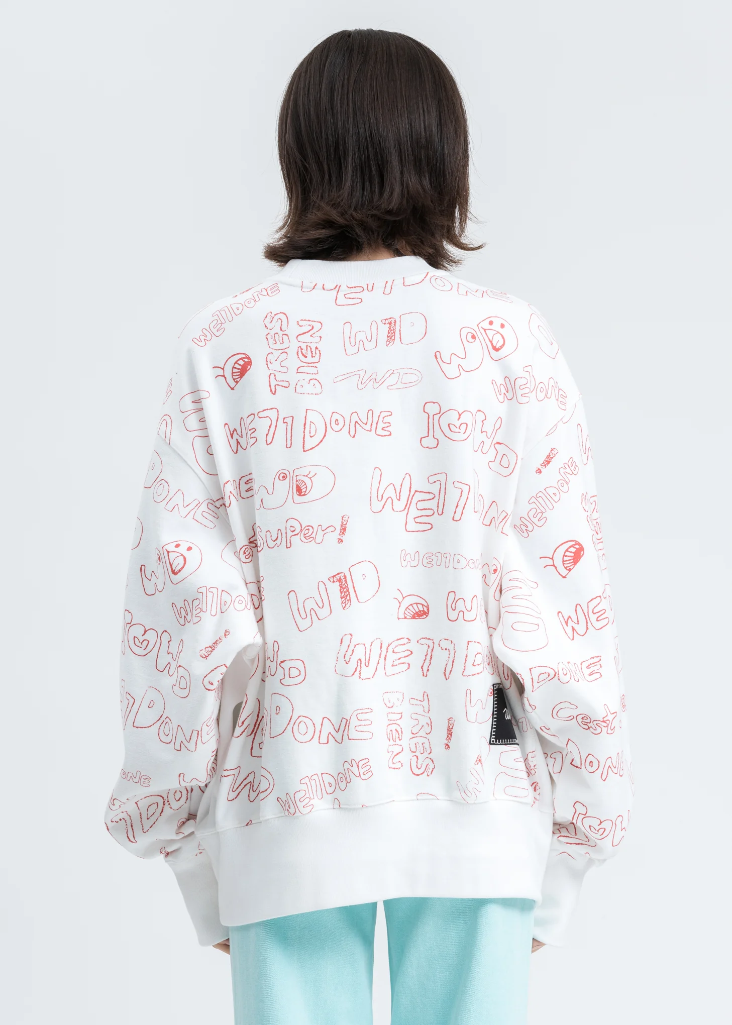 White Graffiti Graphic Sweatshirt - Image 4