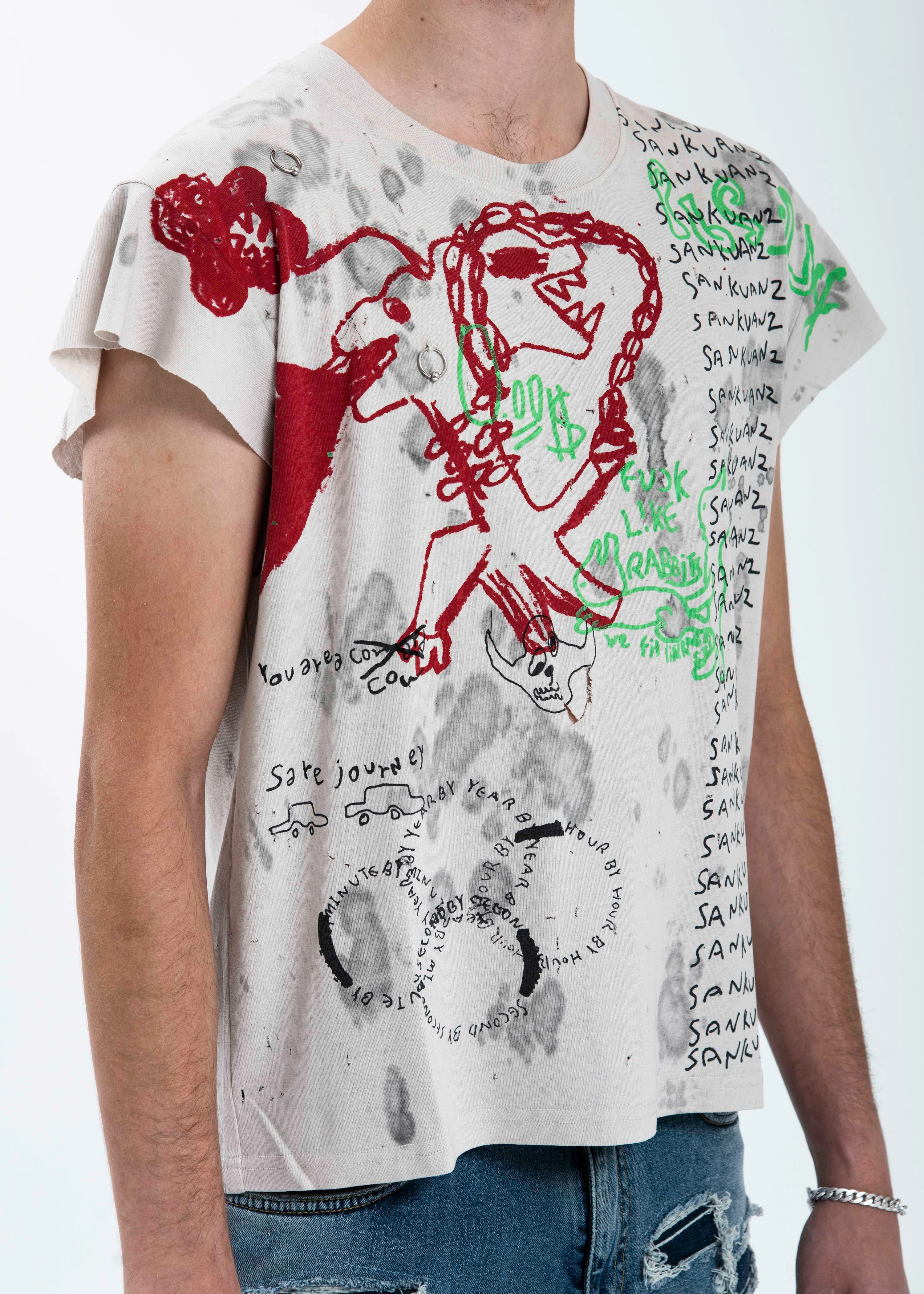 White Graffiti T-Shirt - Image 2