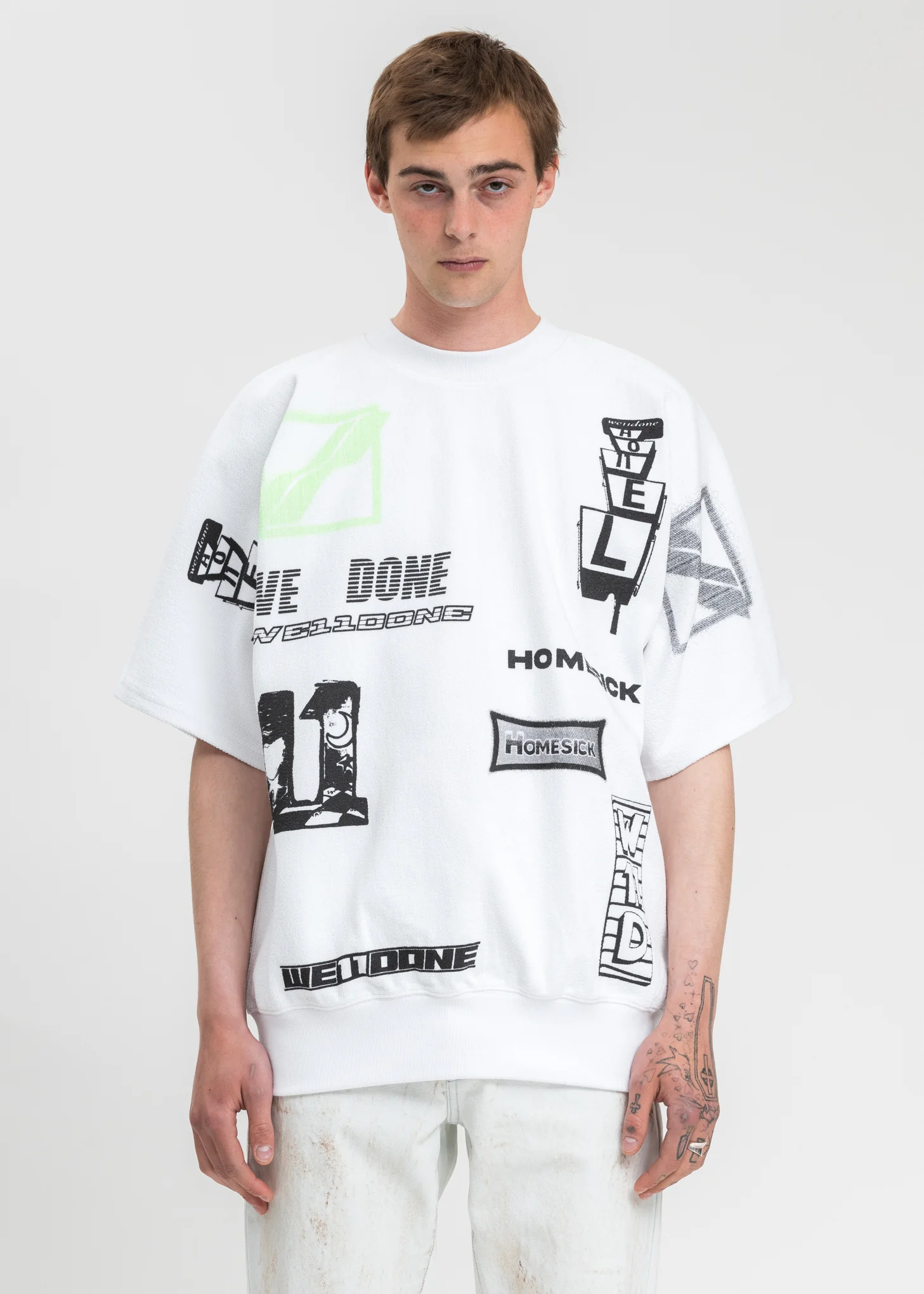 White Graphic All Over T-Shirt