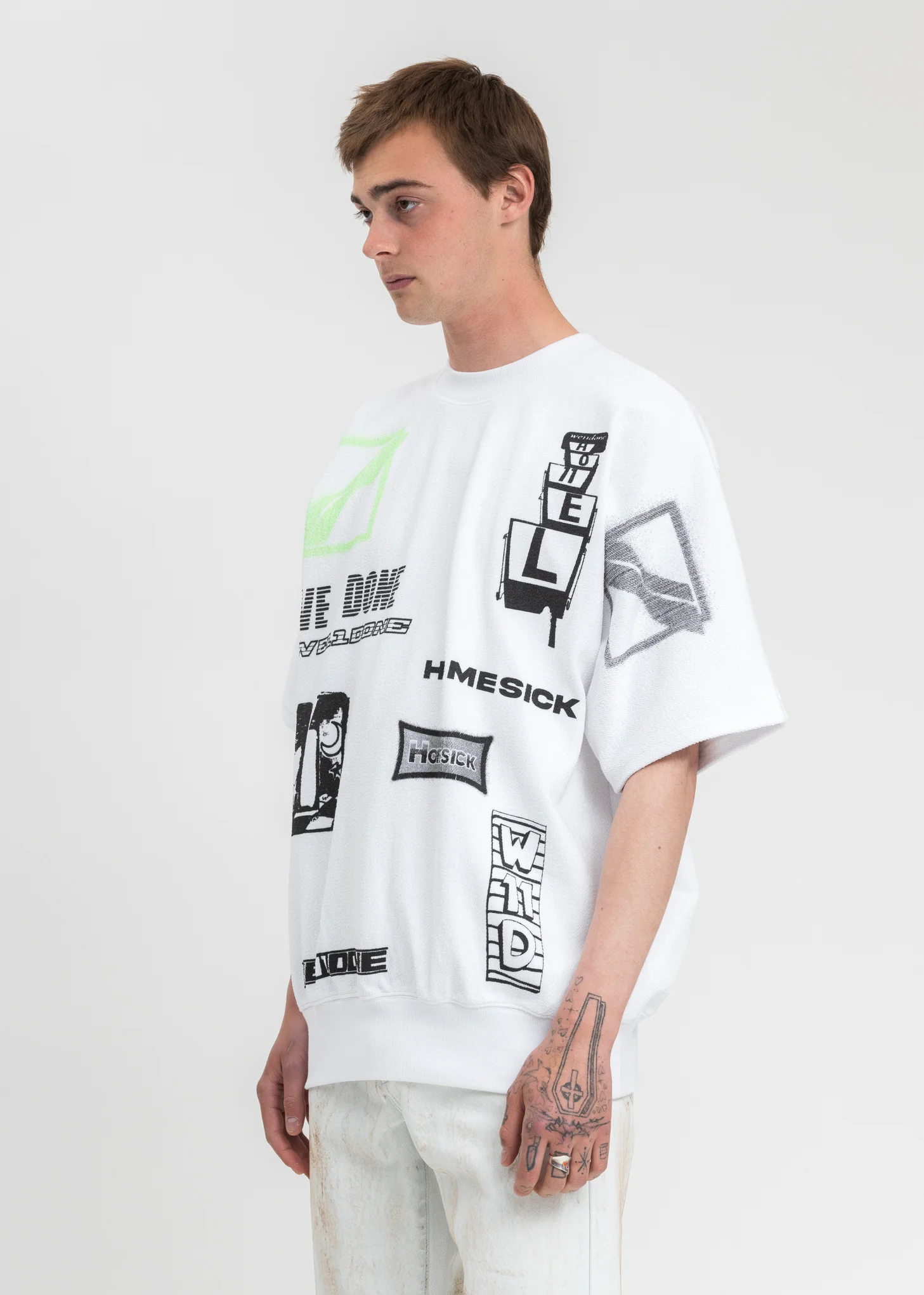 White Graphic All Over T-Shirt - Image 3