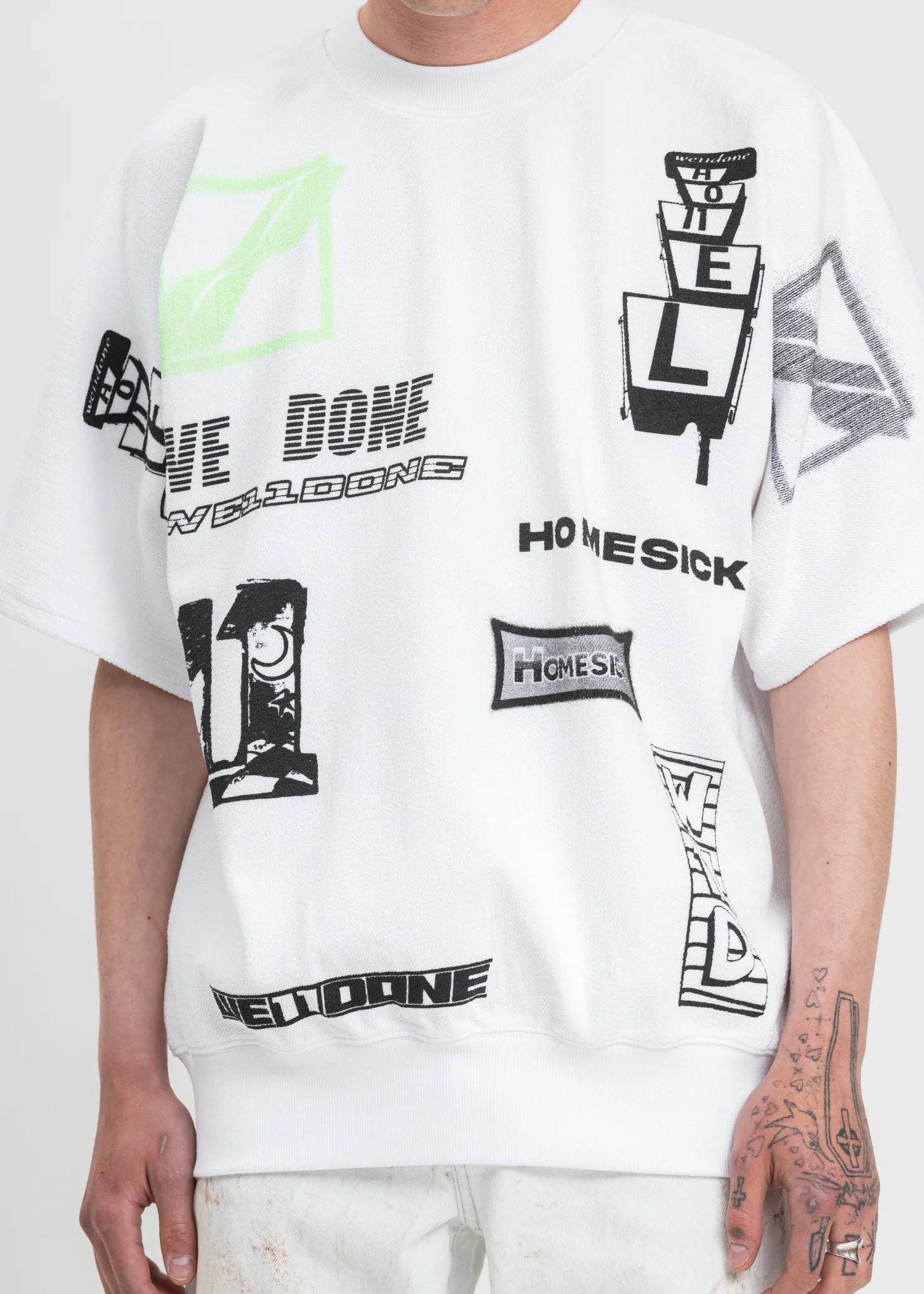 White Graphic All Over T-Shirt - Image 4