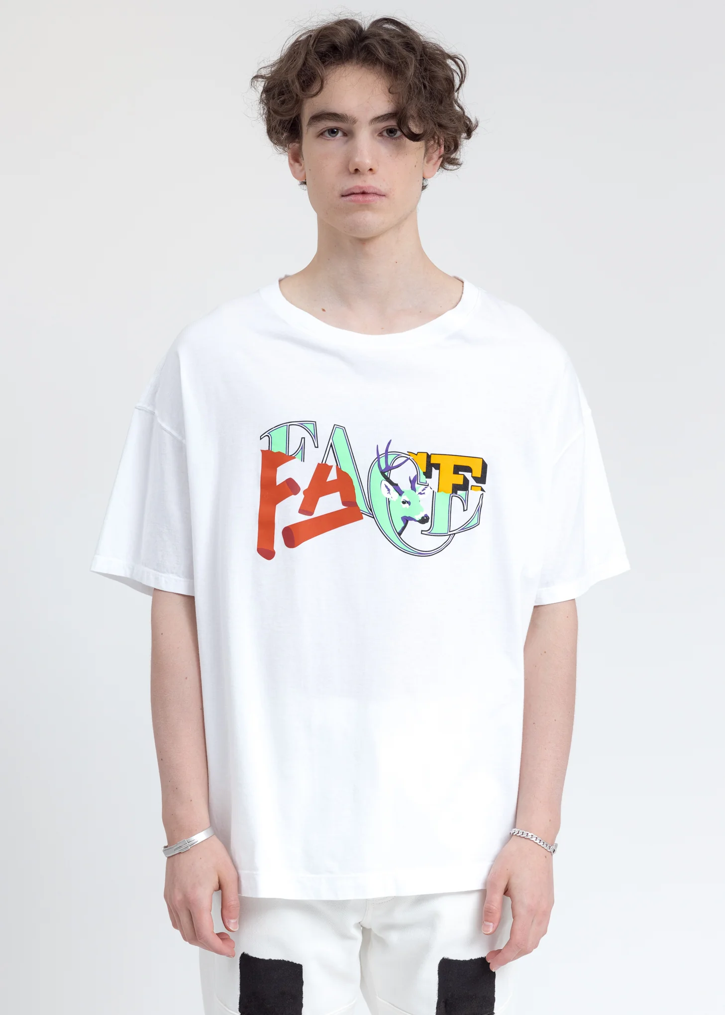 White Graphic Logo Big Tee