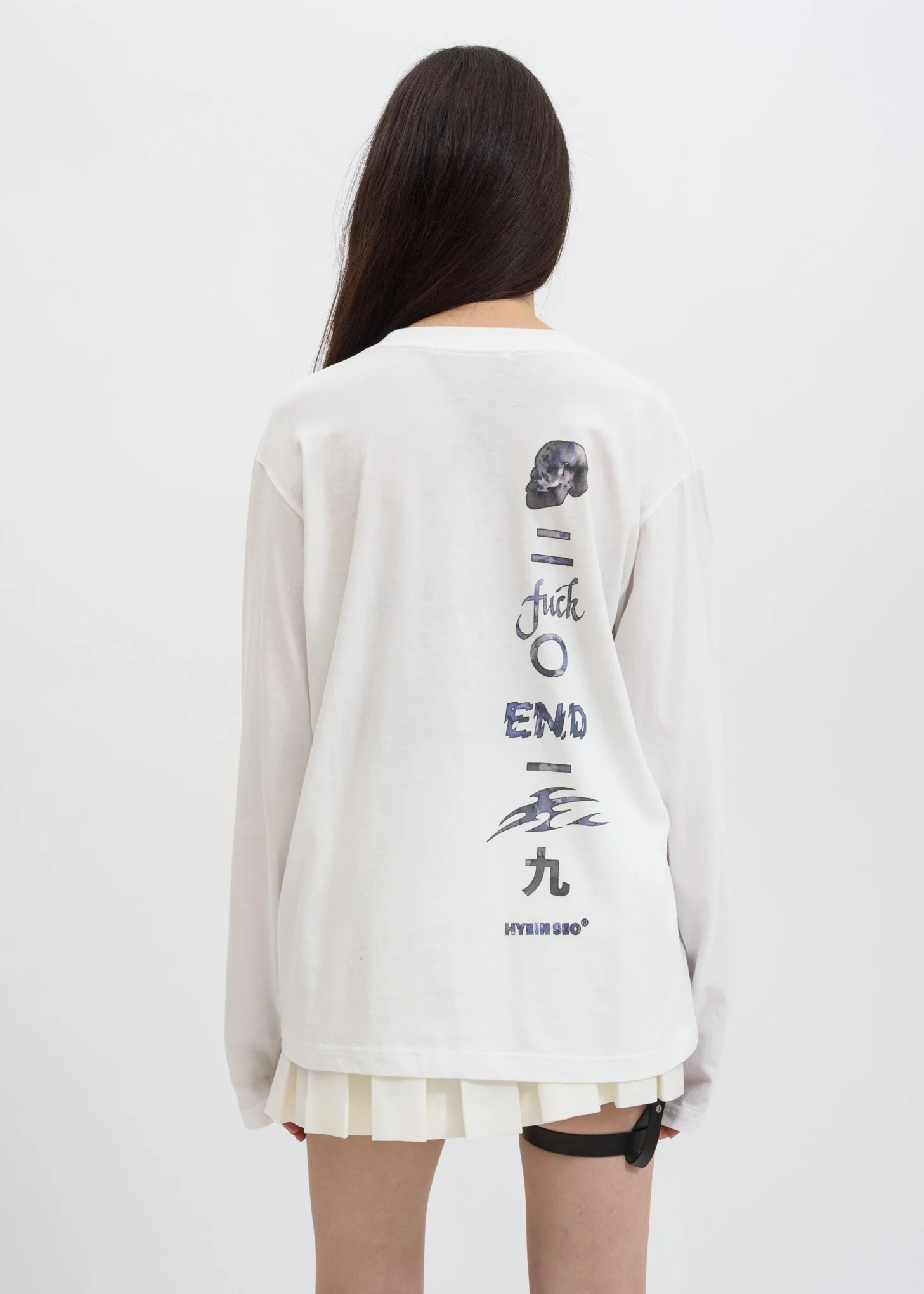 White Graphic Long Sleeve Top - Image 2