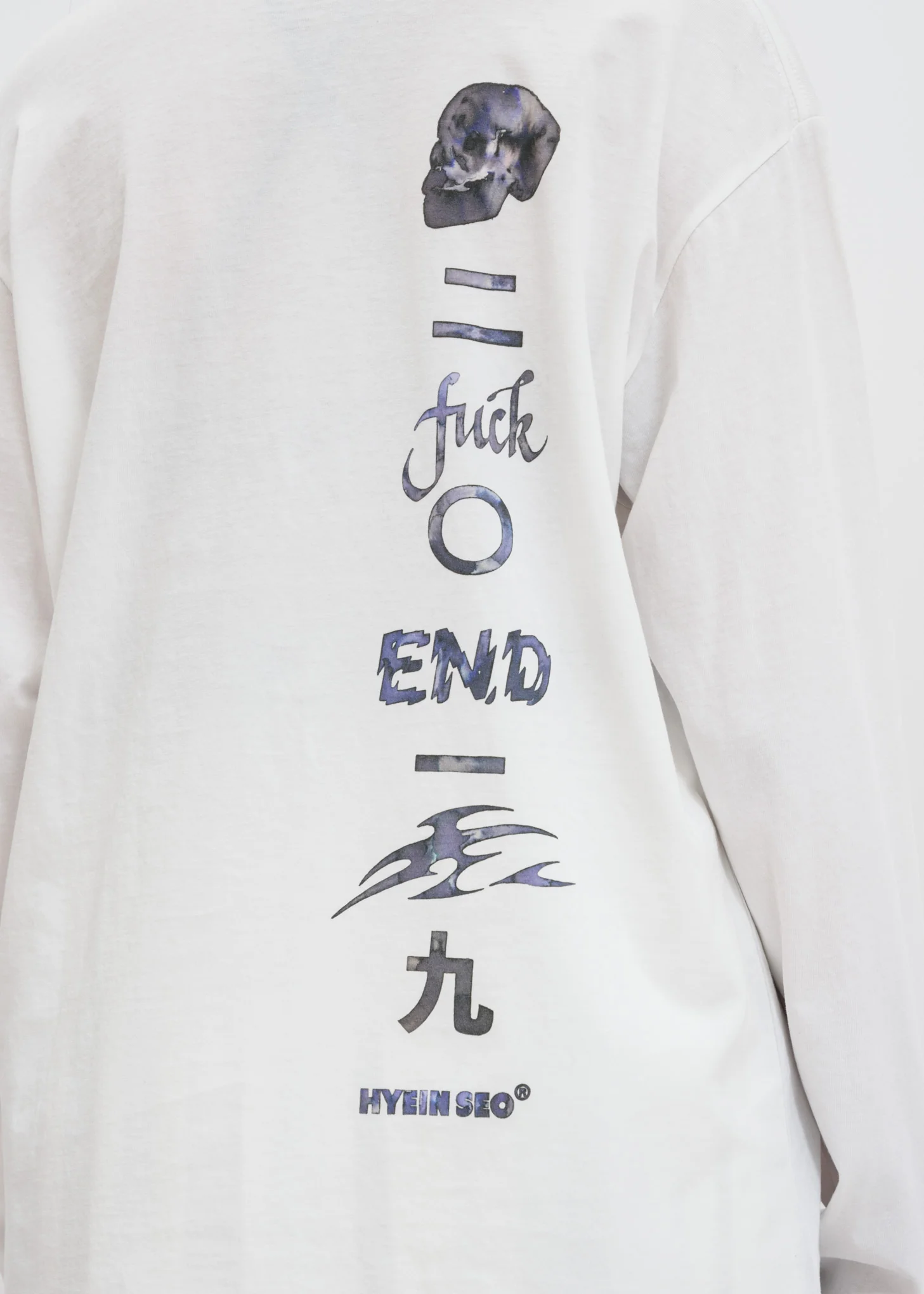 White Graphic Long Sleeve Top - Image 4