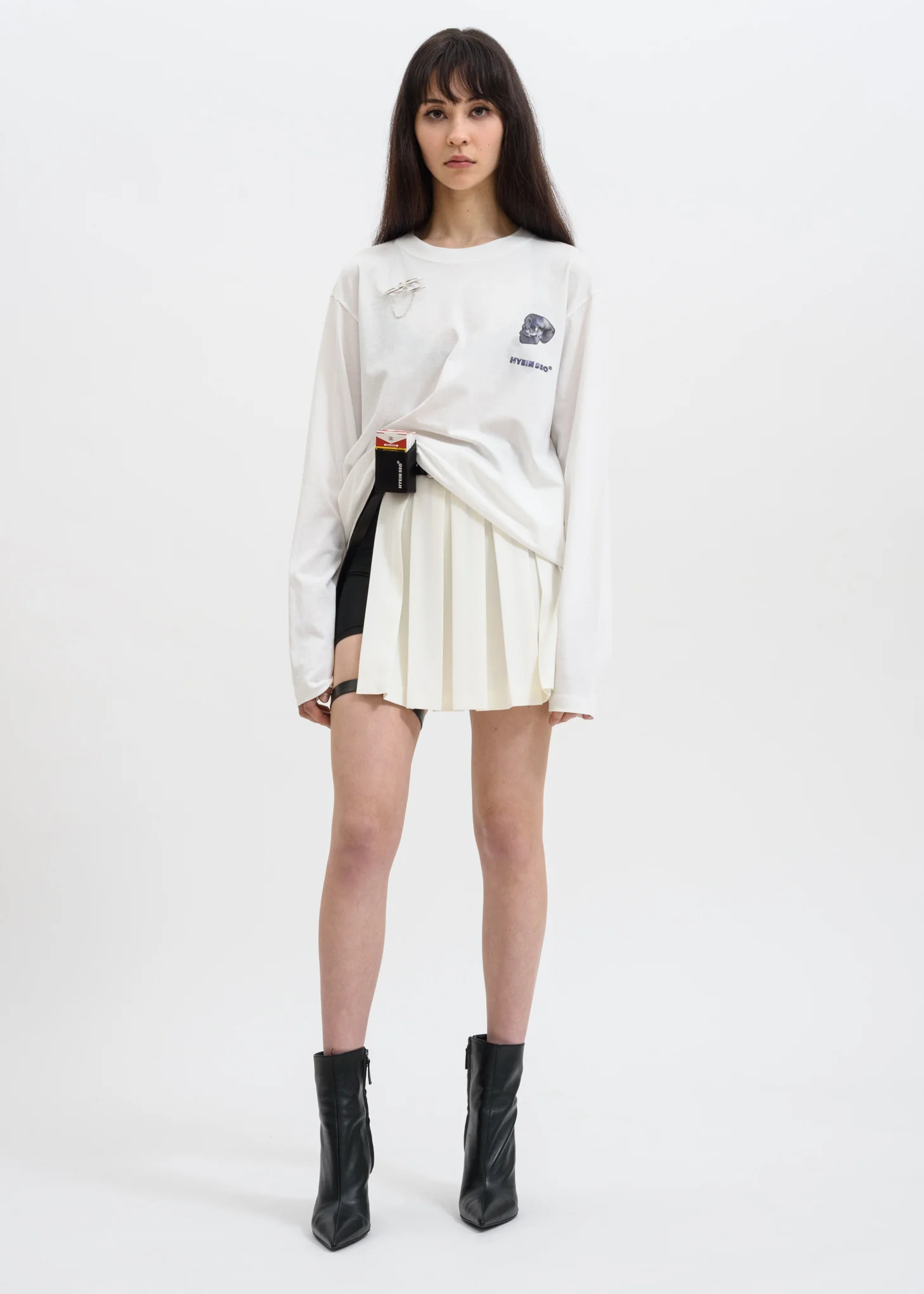 White Graphic Long Sleeve Top - Image 5