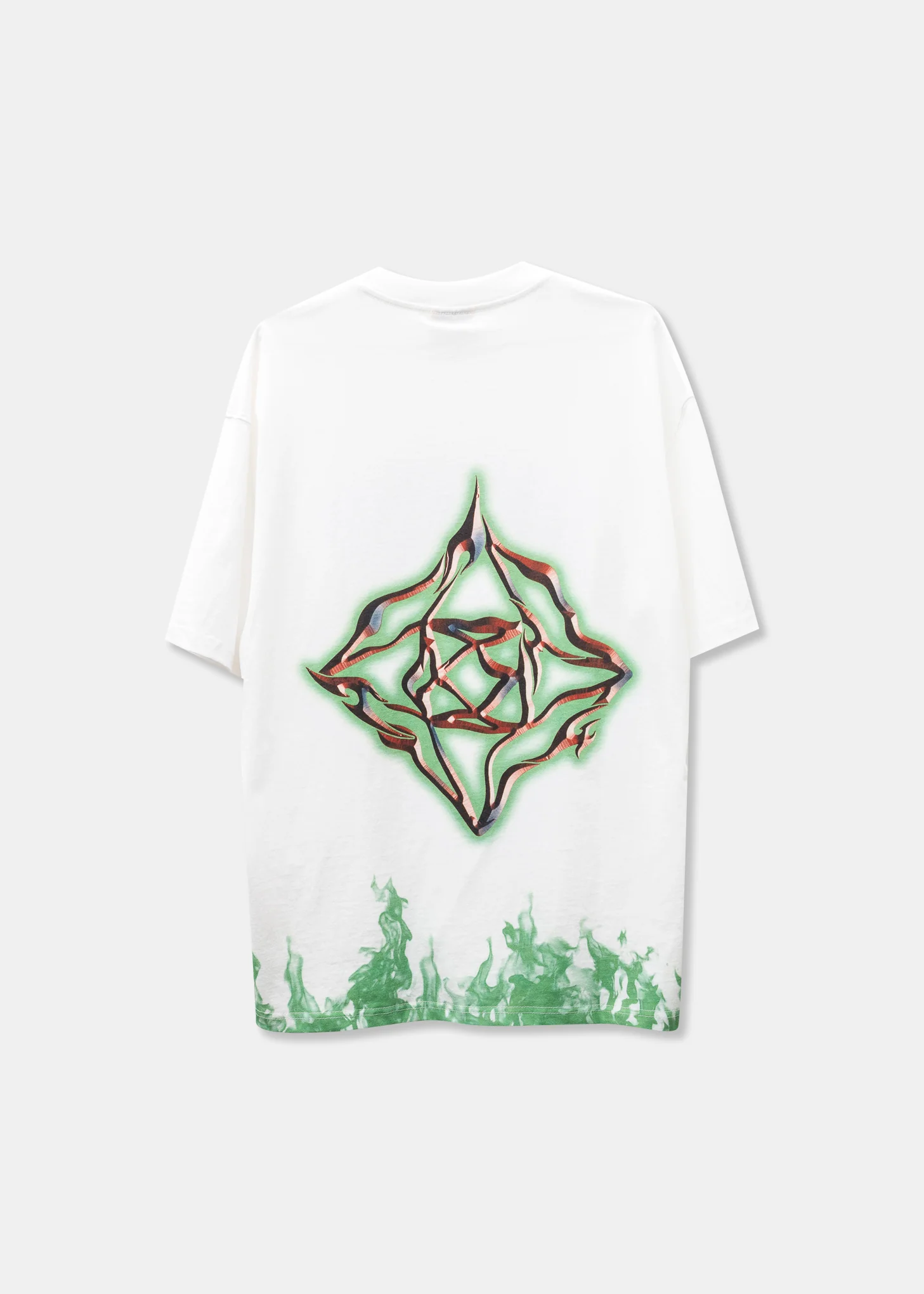 WHITE GREEN FIRE T-SHIRT - Image 7