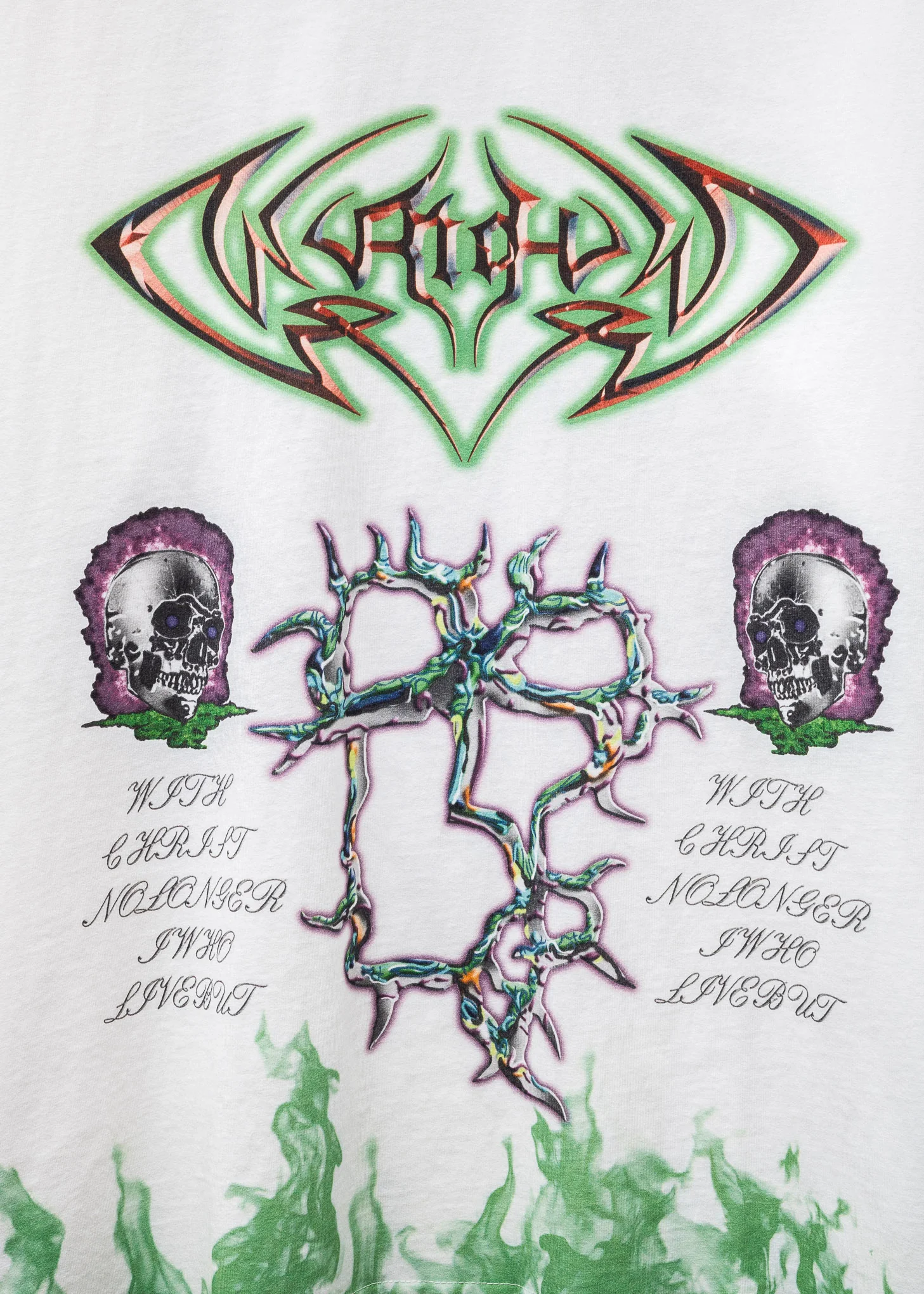 WHITE GREEN FIRE T-SHIRT - Image 8