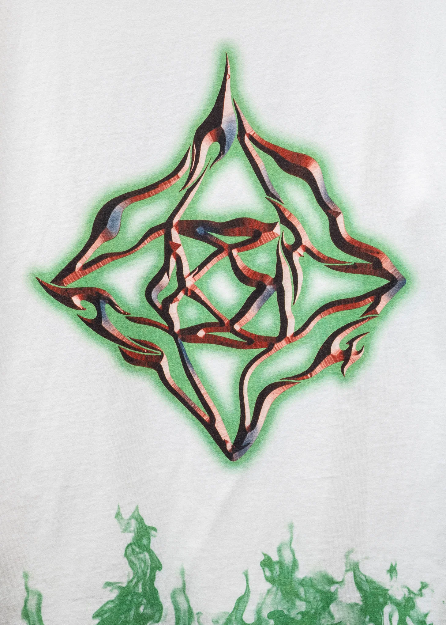 WHITE GREEN FIRE T-SHIRT - Image 9